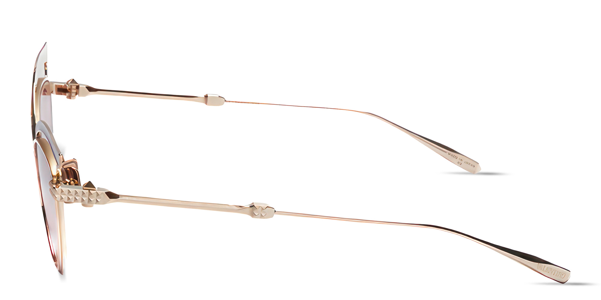 VALENTINO V - Glassliner Cat-Eye Sunglasses in Gold – Product Photo 3