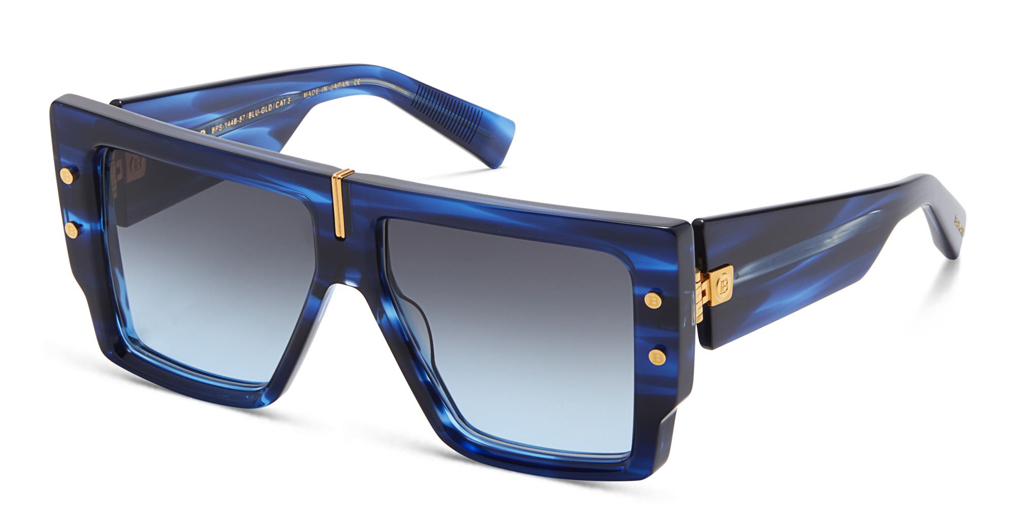 BALMAIN B-Grand Unisex Oversized Square Sunglasses in Blue – Product Photo 2
