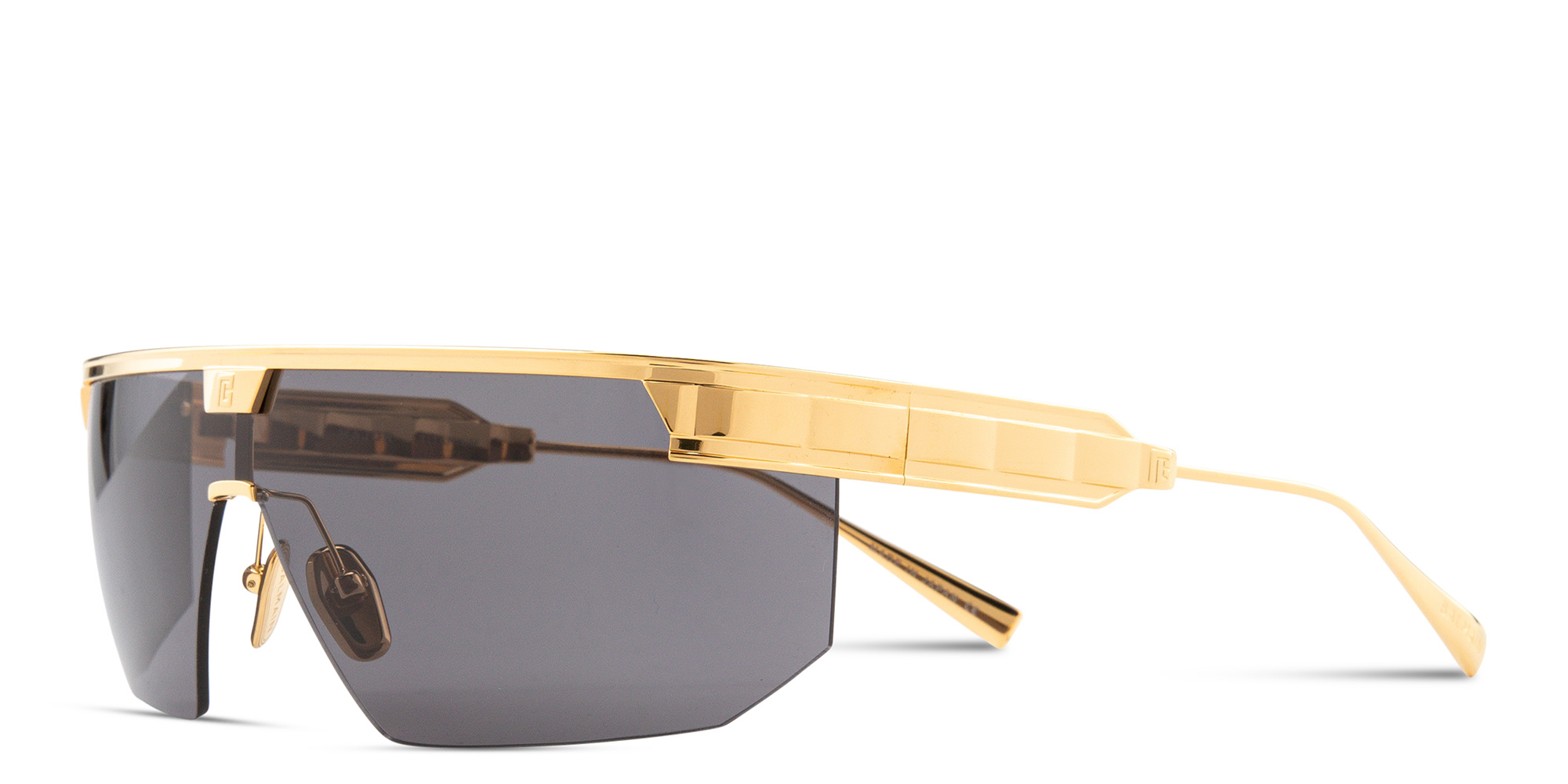 تسوق نظارات شمسية مايجور بإطار نصفي واسع على شكل قناع للجنسين بالمان بلون ذهبي أونلاين.