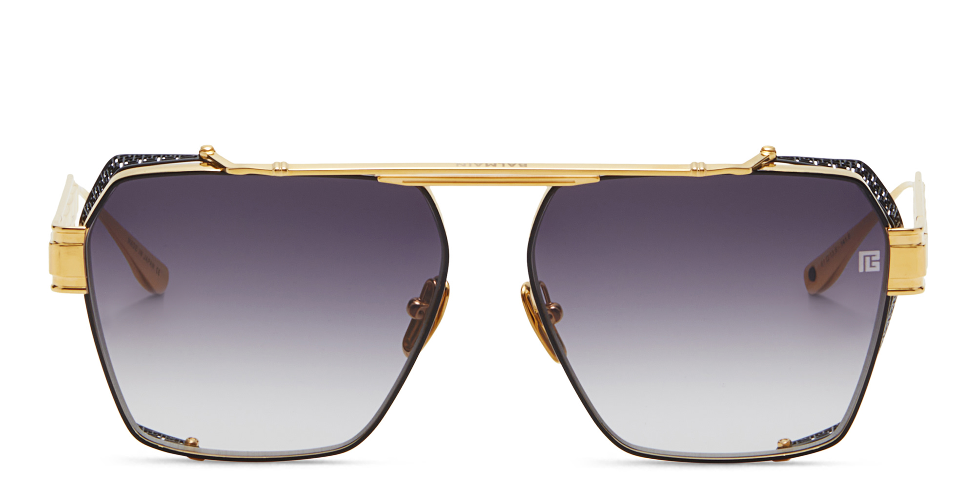 BALMAIN Premier Unisex Aviator Sunglasses in Gold – Product Photo 1