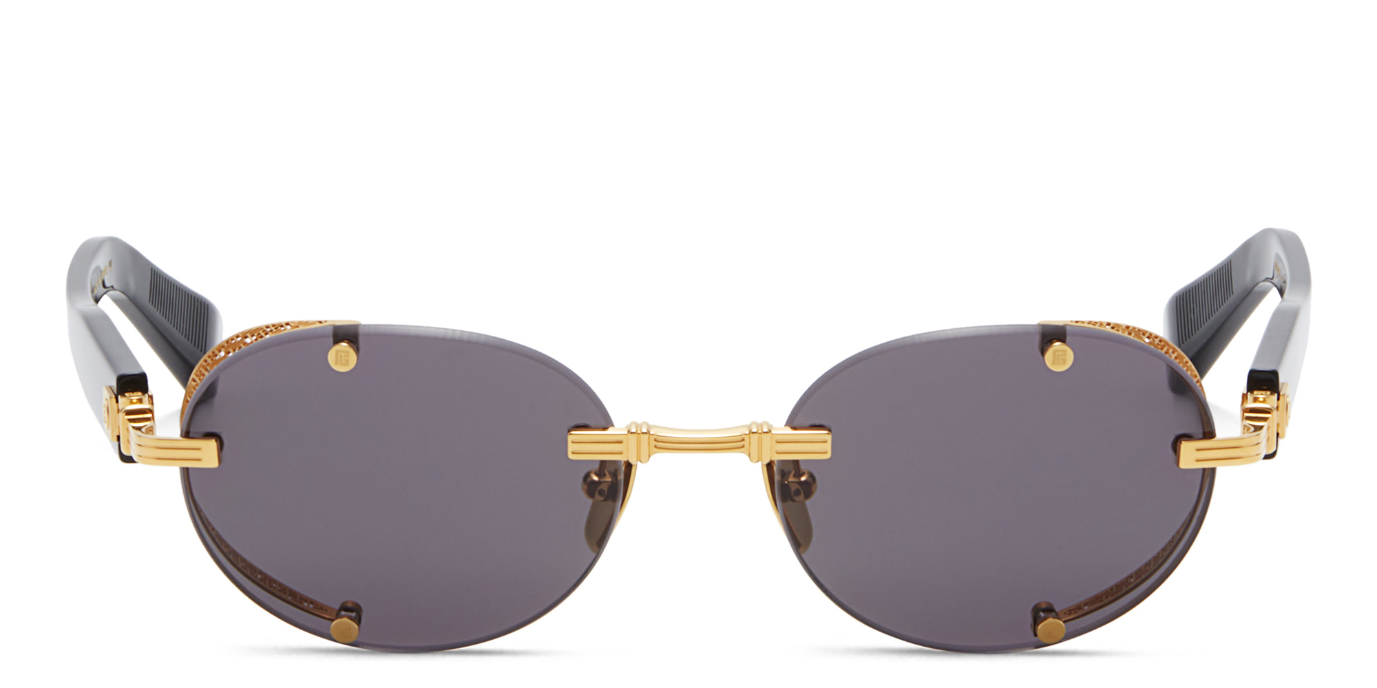 BALMAIN Monsieur Unisex Rimless Round Sunglasses in Gold – Product Photo 1