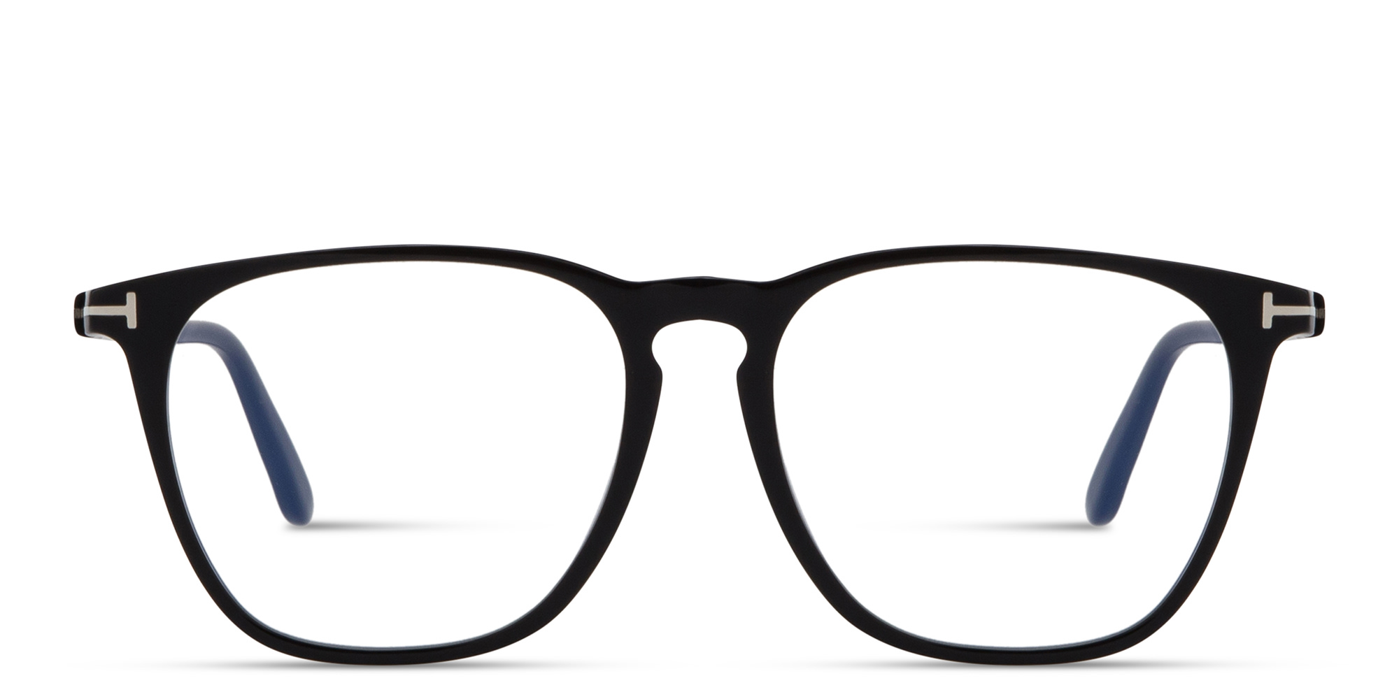 Shop TOM FORD Logo Round Eyeglasses in Shiny Black online.