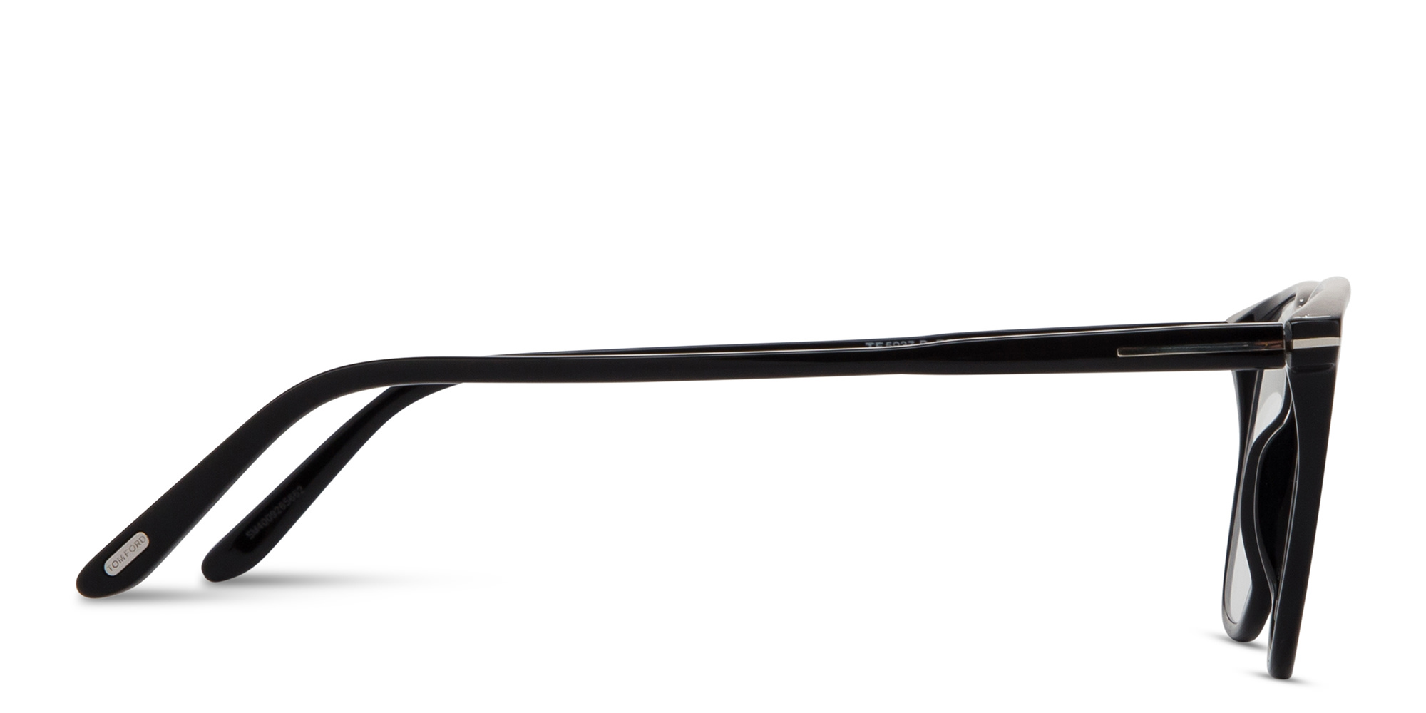 Shop TOM FORD Logo Round Eyeglasses in Shiny Black online.