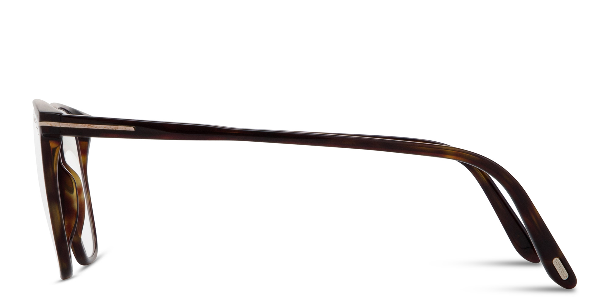 Shop TOM FORD Logo Round Eyeglasses in Dark Havana online.