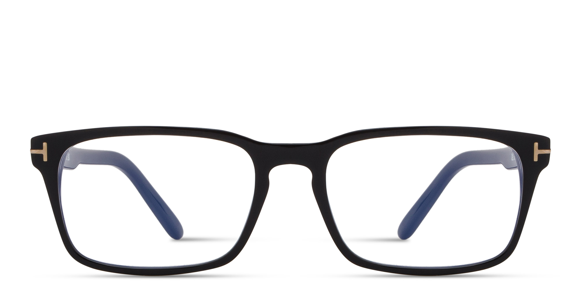 TOM FORD Logo Rectangle Eyeglasses in Shiny Black – Product Photo 1