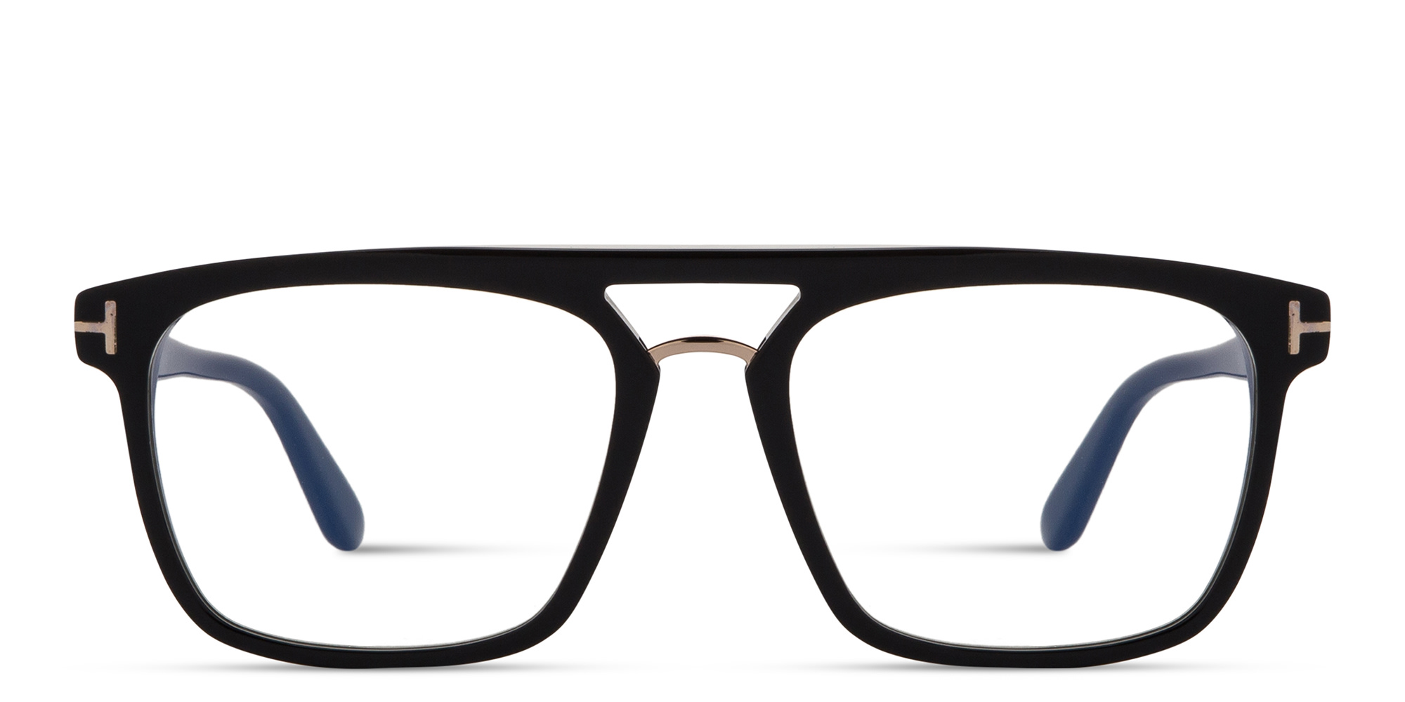 TOM FORD Logo Square Eyeglasses in Shiny Black – Product Photo 1