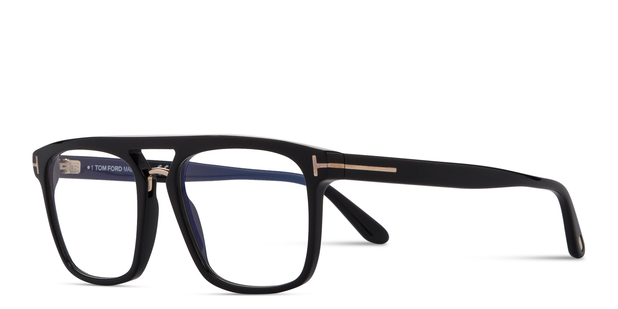 TOM FORD Logo Square Eyeglasses in Shiny Black – Product Photo 2