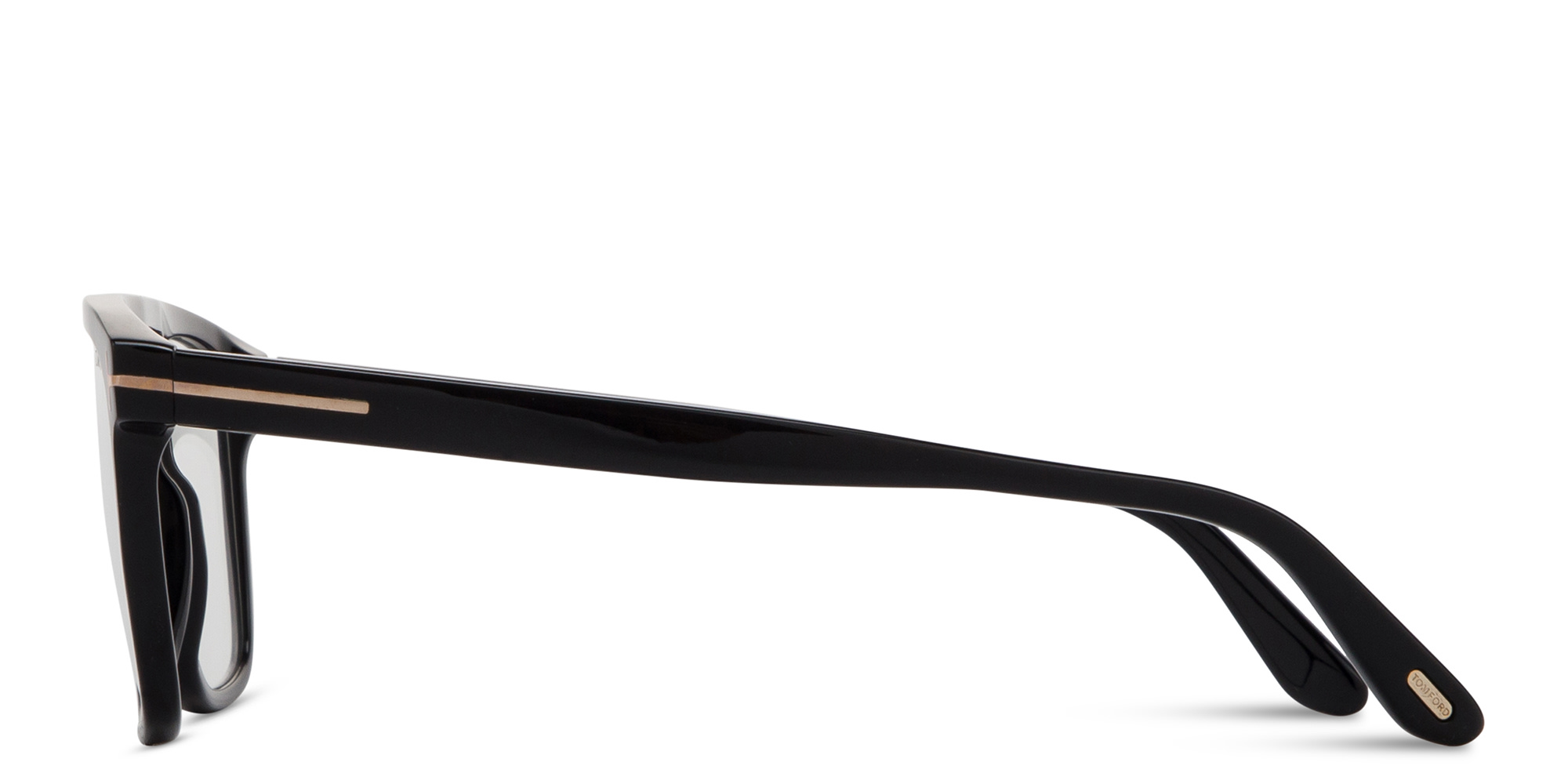 TOM FORD Logo Square Eyeglasses in Shiny Black – Product Photo 4