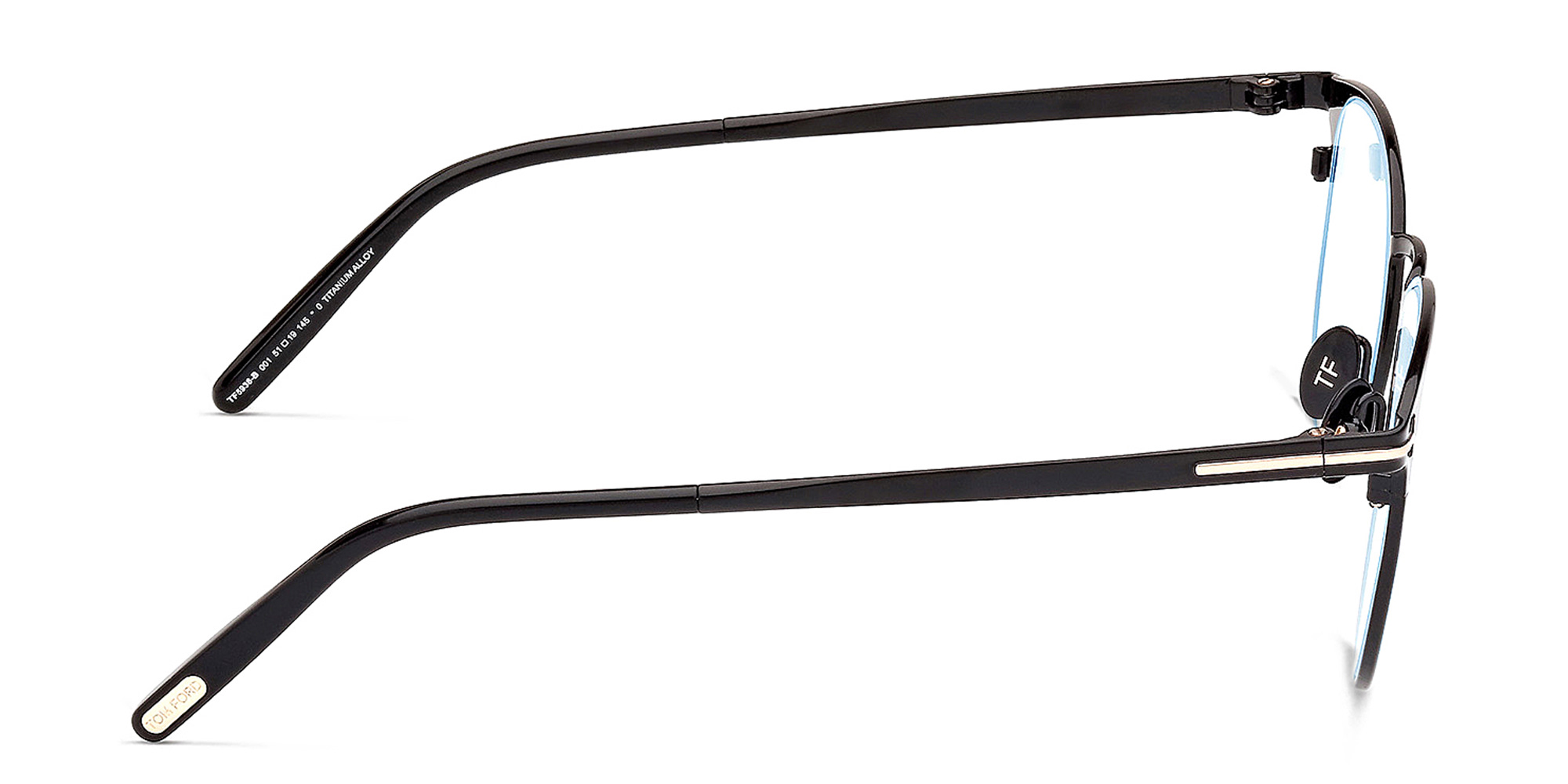 Shop TOM FORD Logo Round Eyeglasses in Shiny Black online.