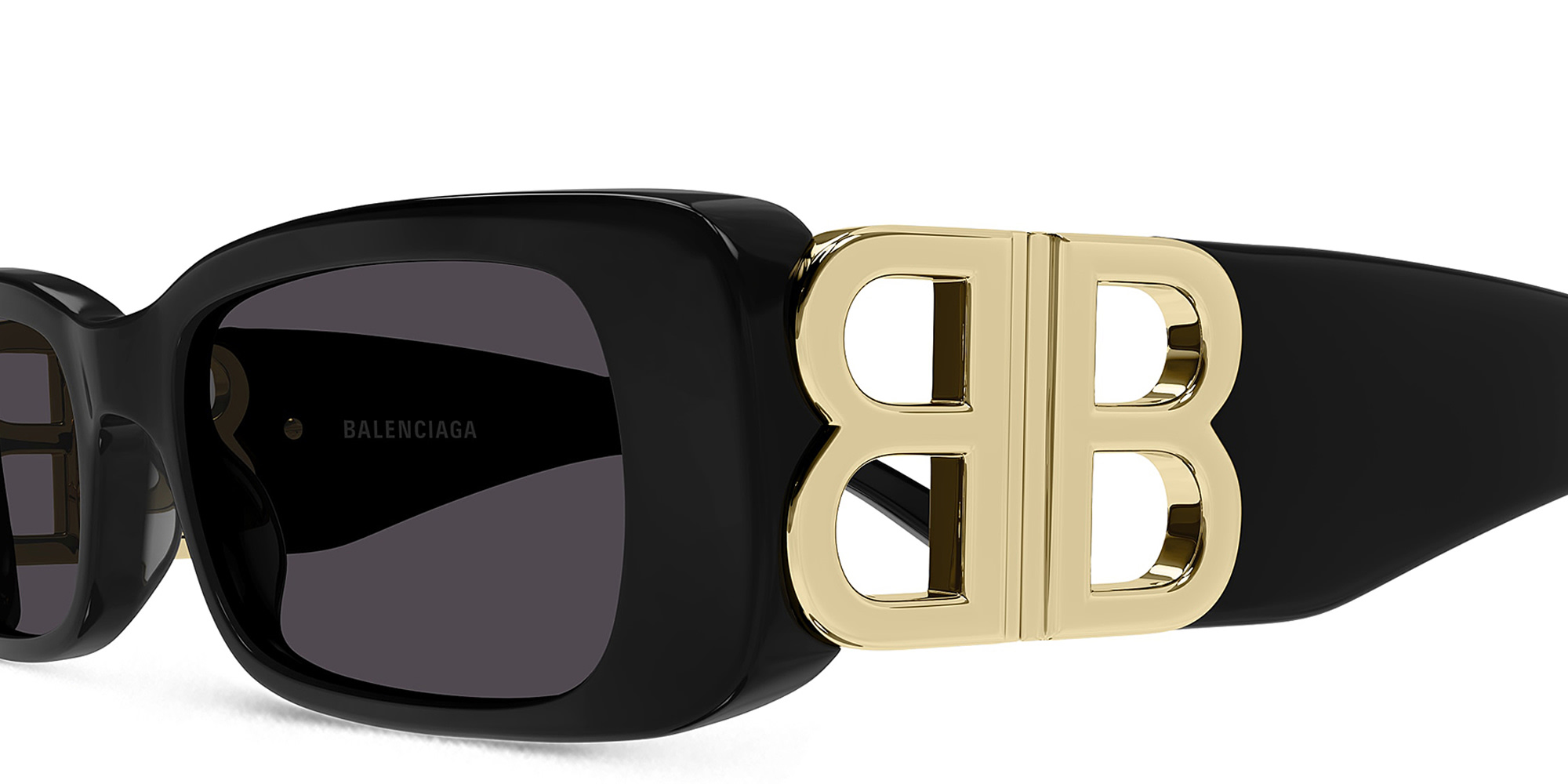 Shop BALENCIAGA Dynasty Rectangle Sunglasses in Black online.