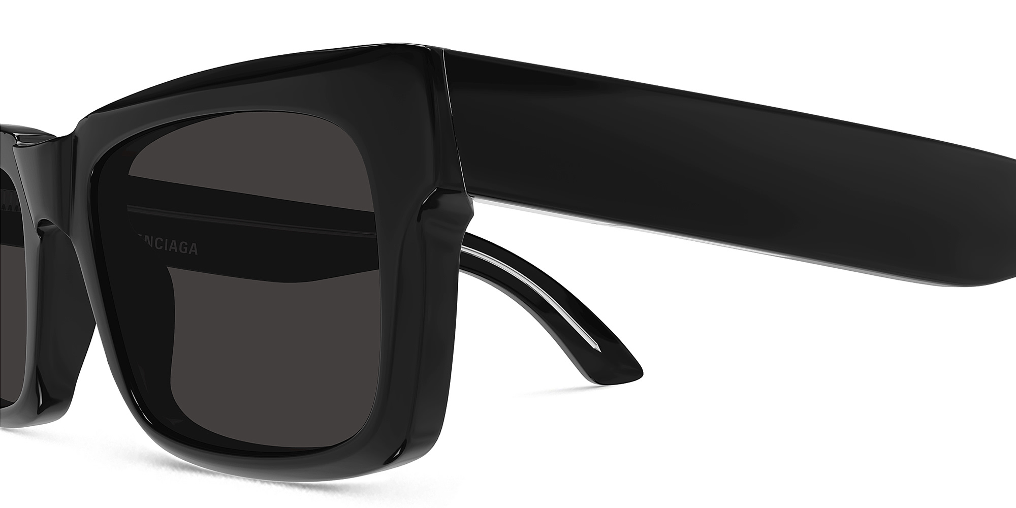BALENCIAGA Everyday Rectangle Sunglasses in Black – Product Photo 3