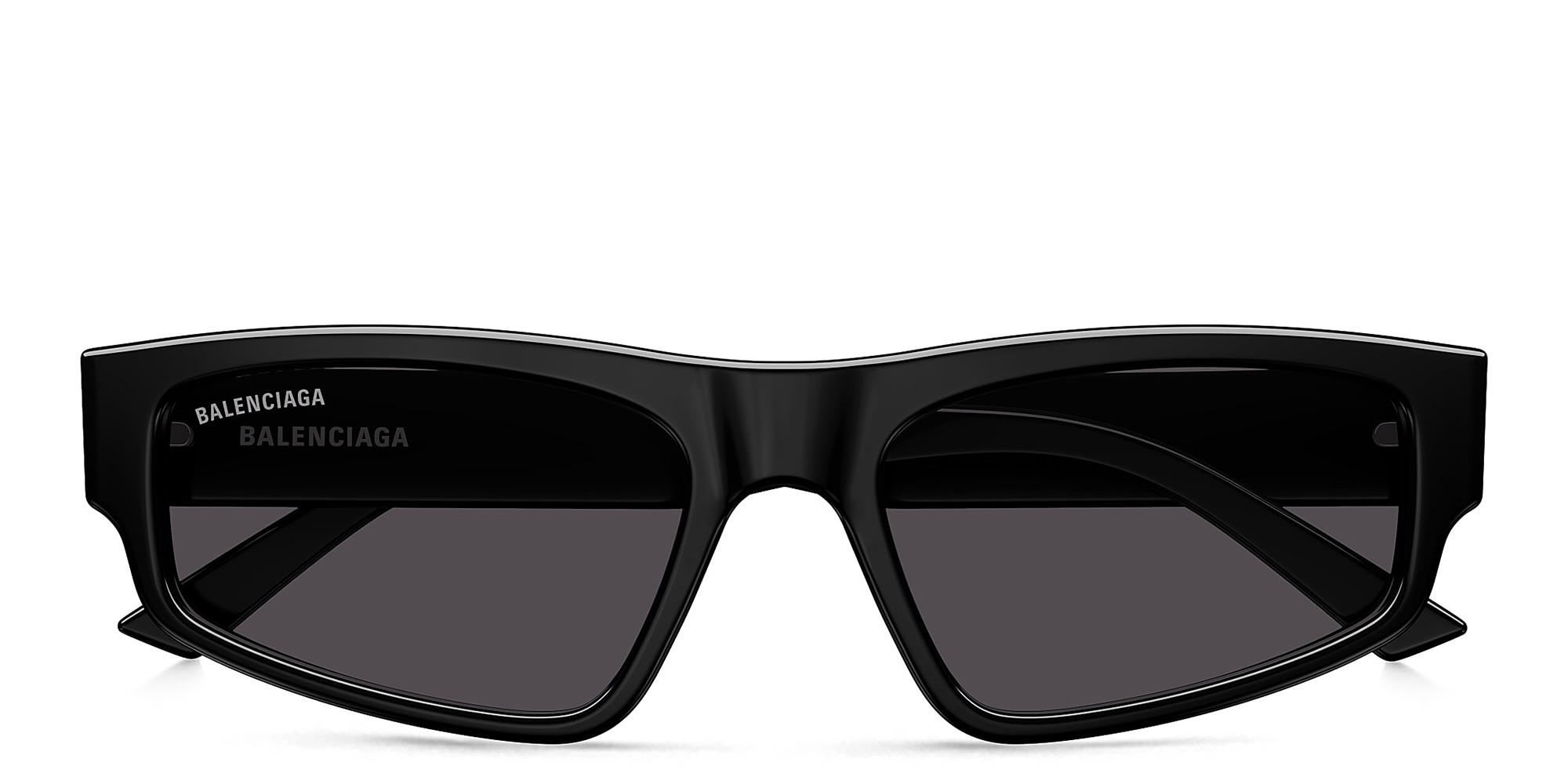 Shop BALENCIAGA Everyday Unisex Rectangle Sunglasses in Black online.