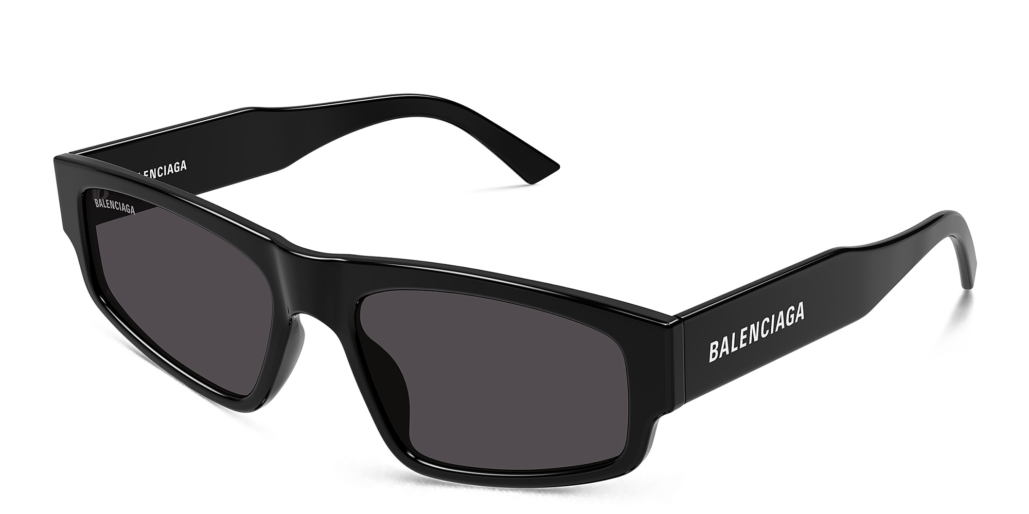 Shop BALENCIAGA Everyday Unisex Rectangle Sunglasses in Black online.