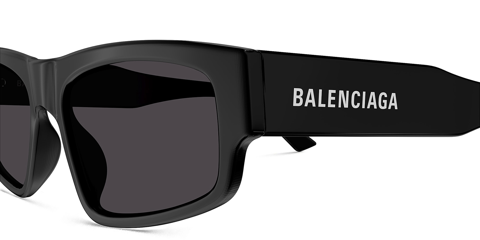 Shop BALENCIAGA Everyday Unisex Rectangle Sunglasses in Black online.
