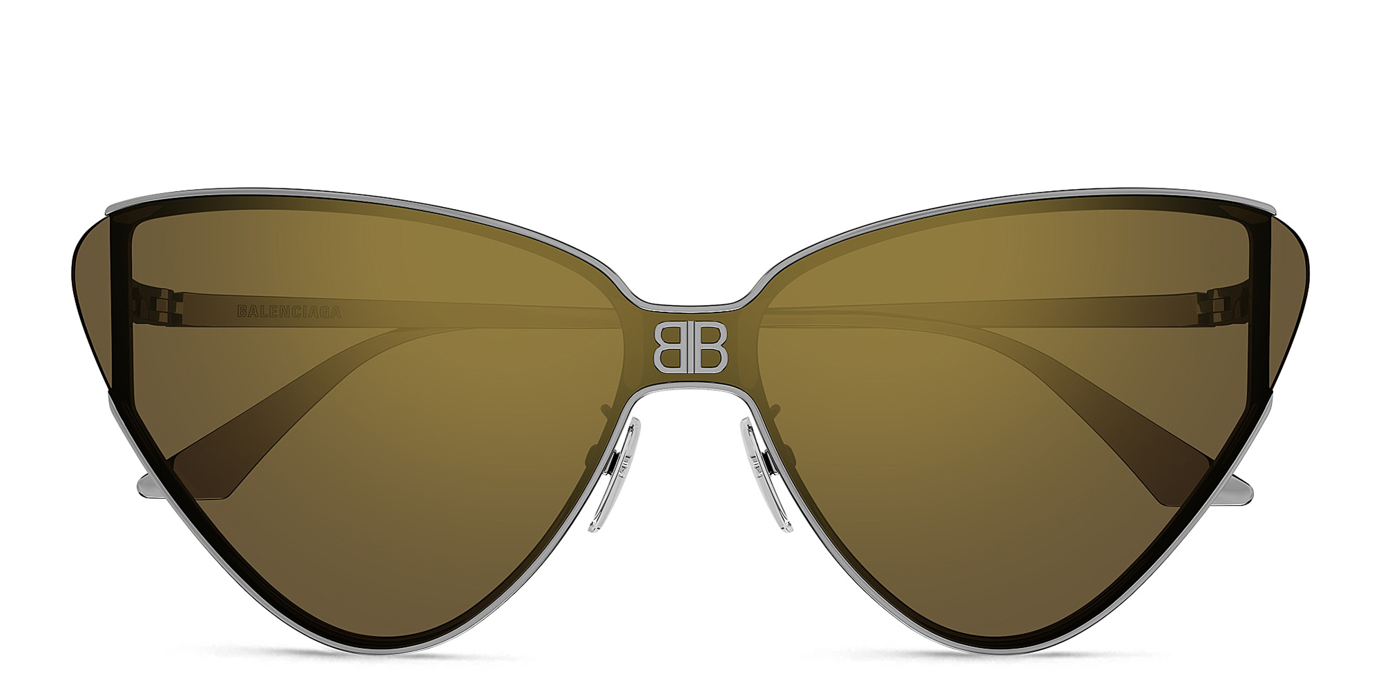 BALENCIAGA Everyday Wide Cat-Eye Sunglasses in Silver – Product Photo 1