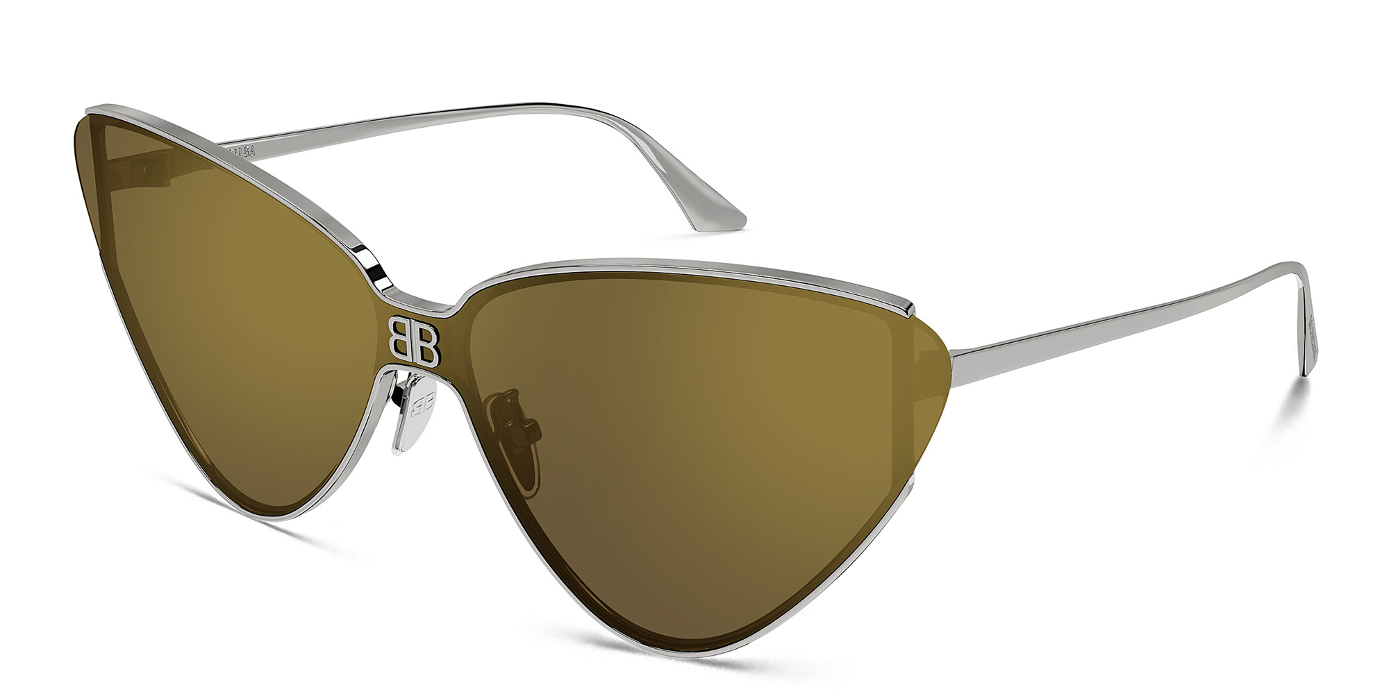 BALENCIAGA Everyday Wide Cat-Eye Sunglasses in Silver – Product Photo 2