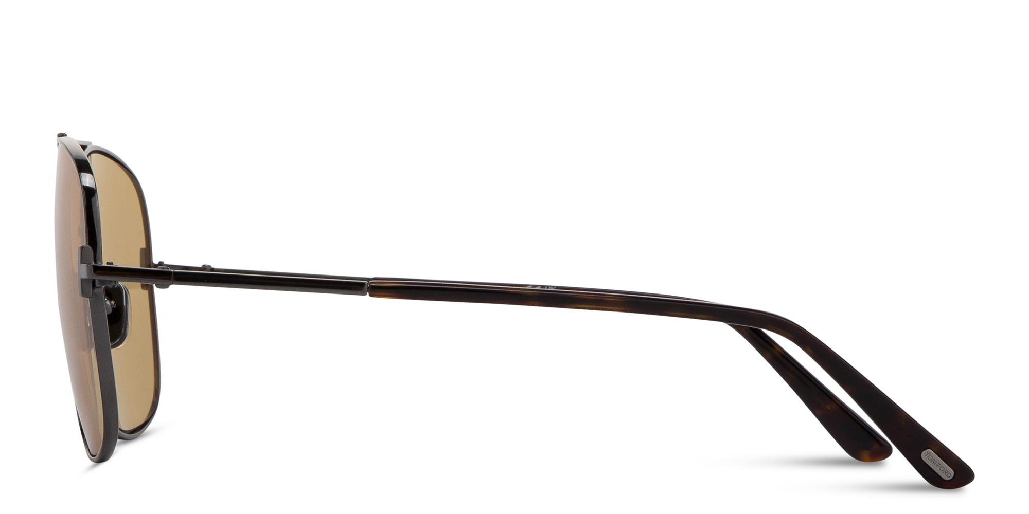 Shop TOM FORD Tex Aviator Sunglasses in Shiny Gunmetal online.