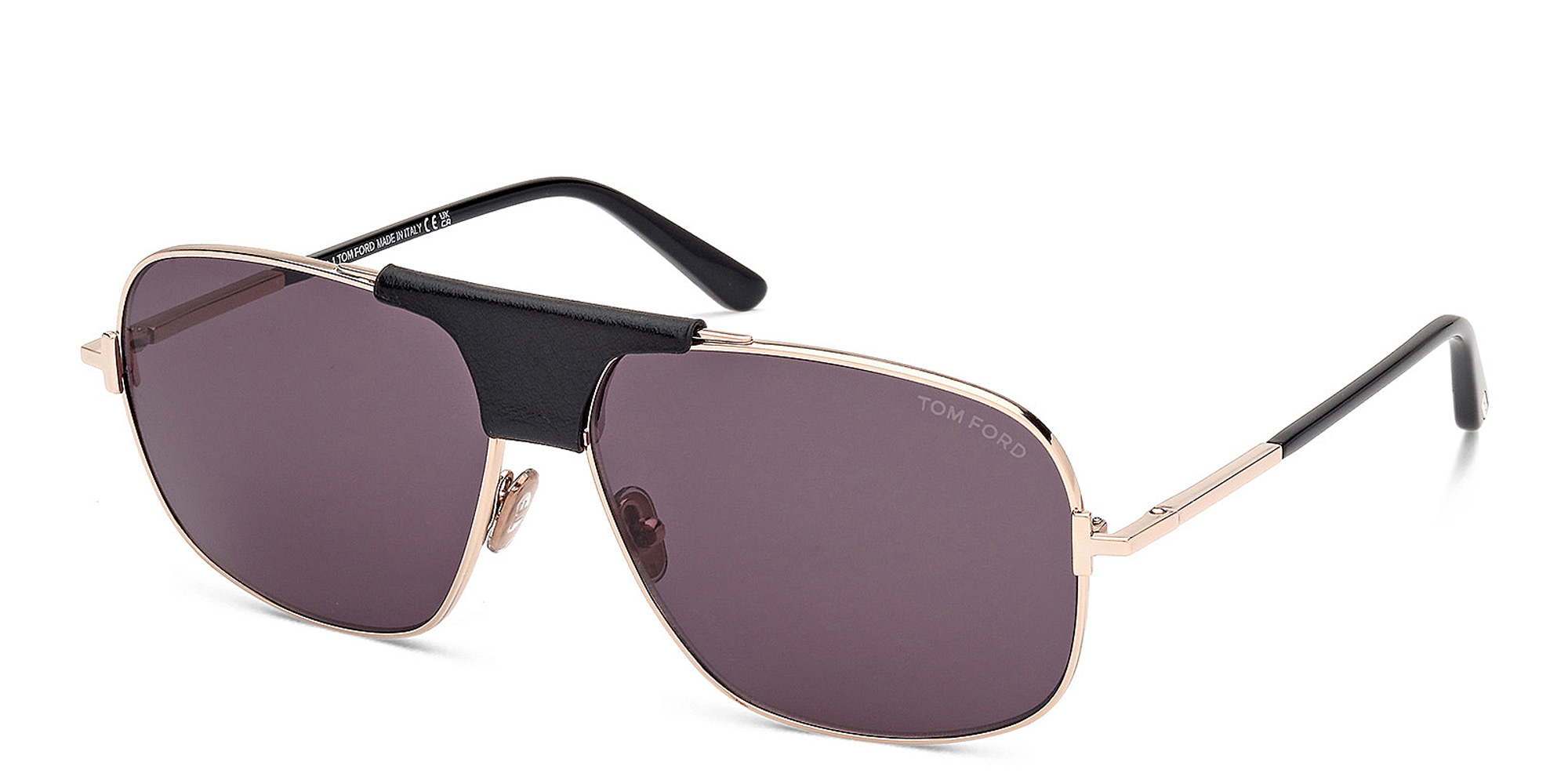 TOM FORD Tex Aviator Sunglasses in Shiny Rose Gold – Product Photo 2