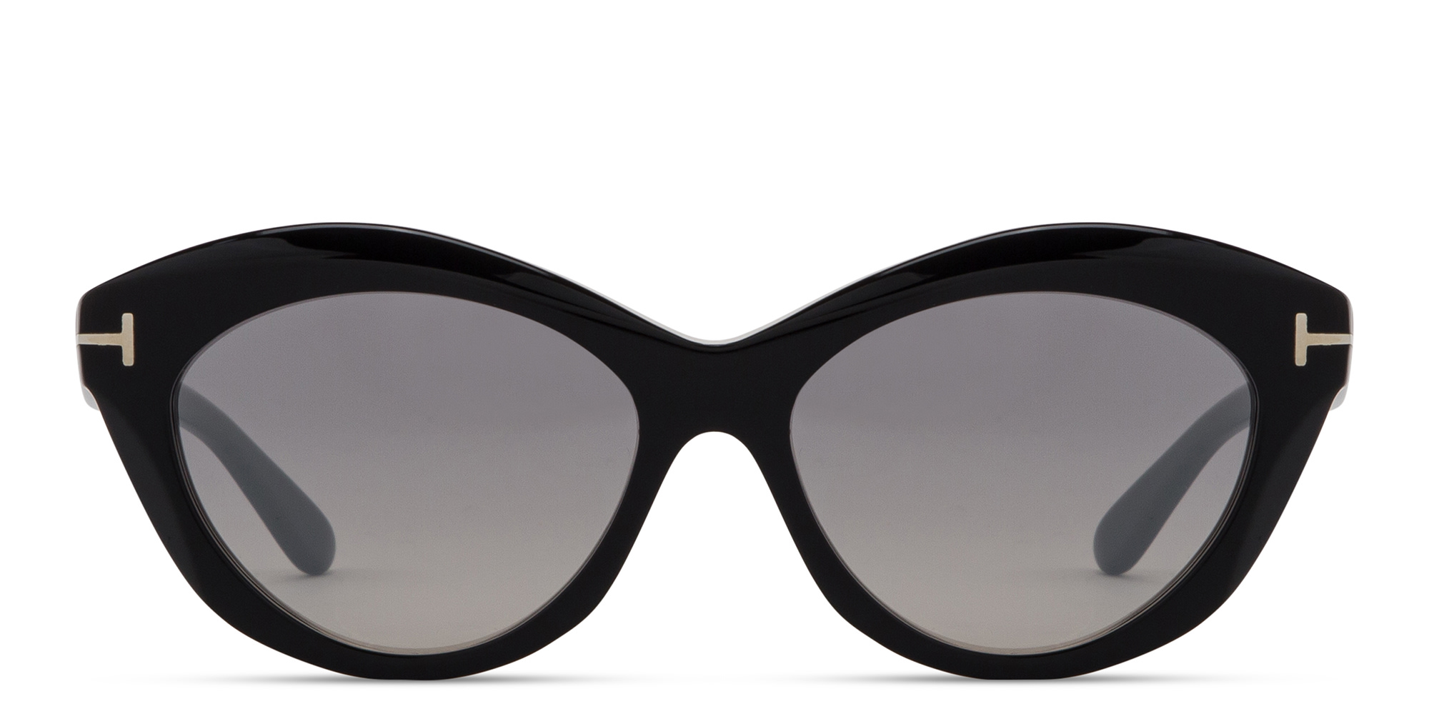 Shop TOM FORD Toni Oval Sunglasses in Shiny Black online.