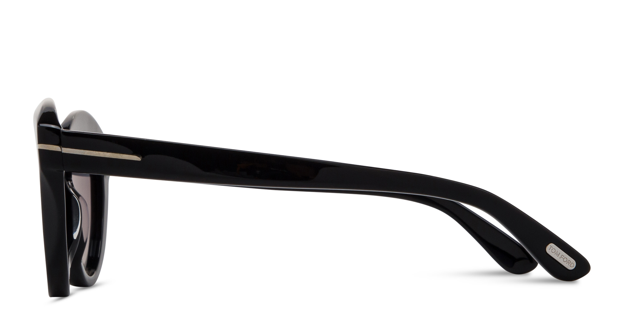 Shop TOM FORD Toni Oval Sunglasses in Shiny Black online.