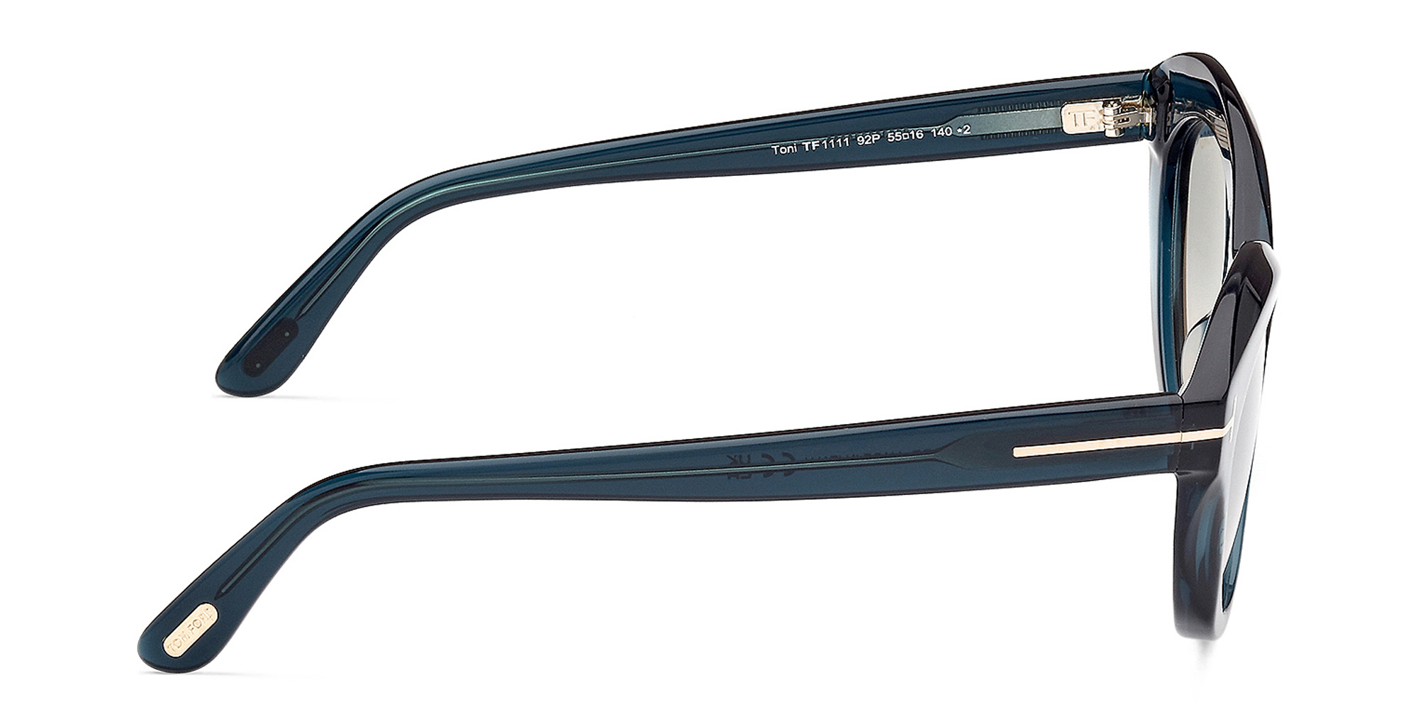 Shop TOM FORD Toni Oval Sunglasses in Shiny Blue online.