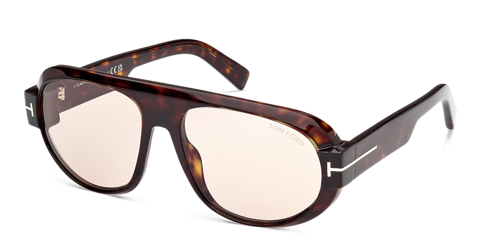 TOM FORD Blake-02 Pilot Sunglasses in Dark Havana – Product Photo 2