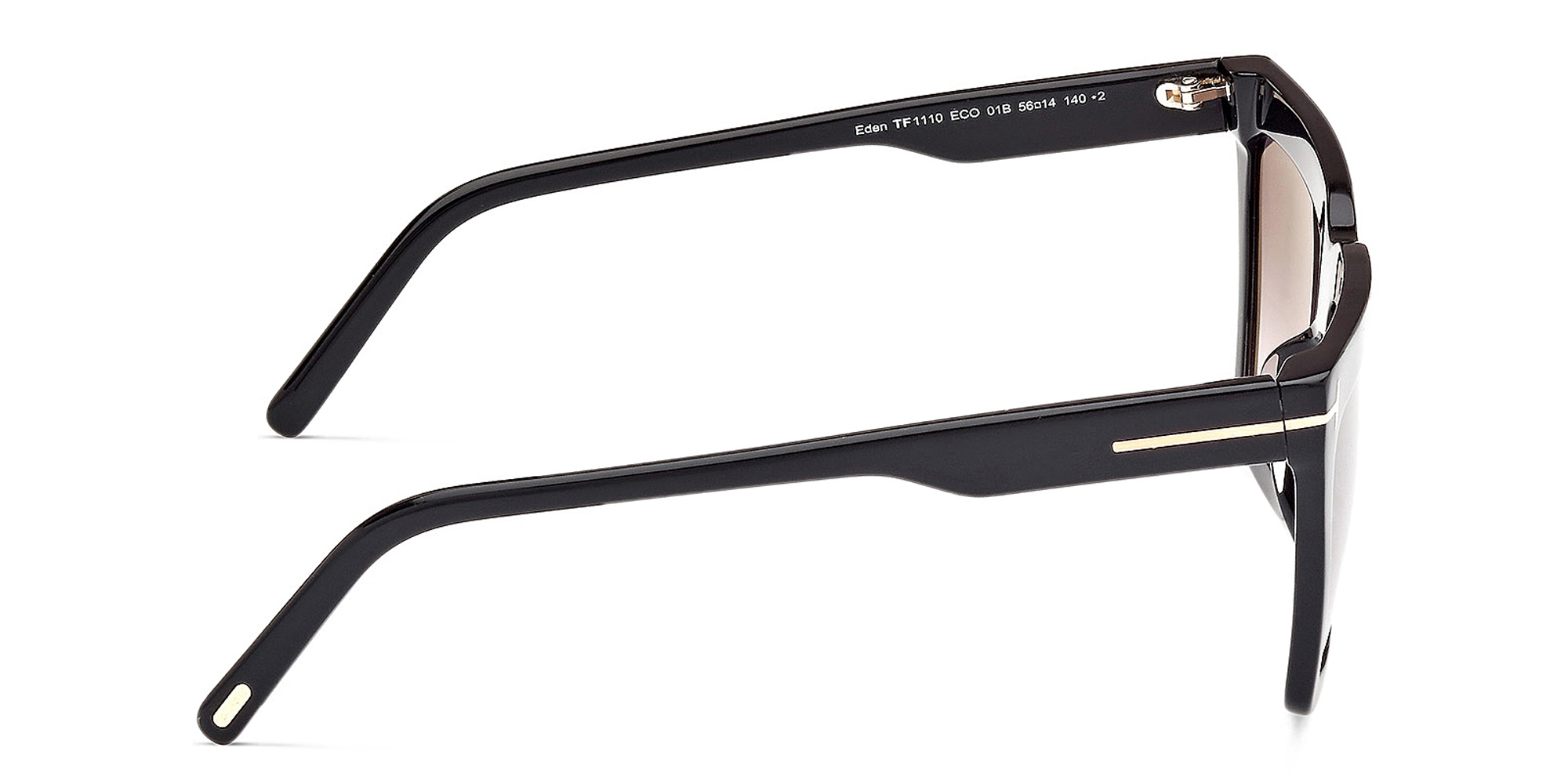 Shop TOM FORD Eden Irregular Sunglasses in Shiny Black online.
