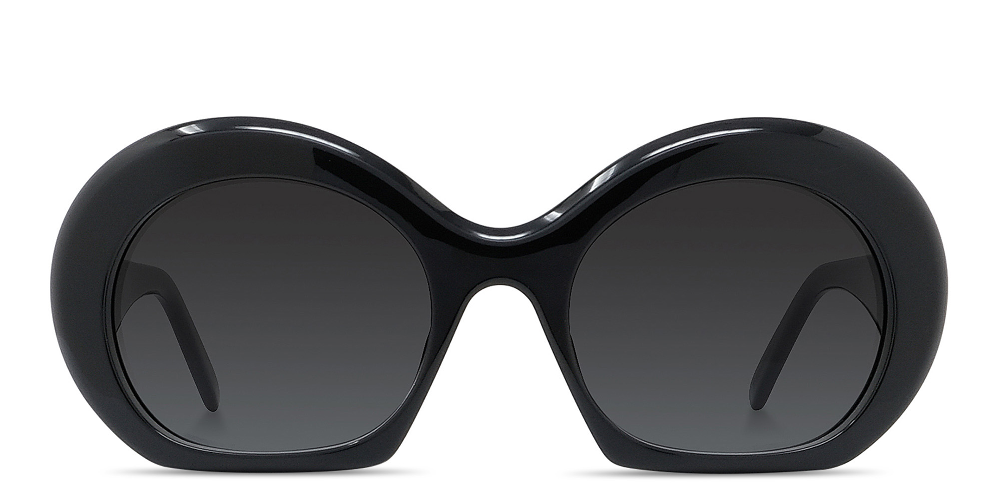 LOEWE Curvy Black Round Sunglasses in Black – Product Photo 1