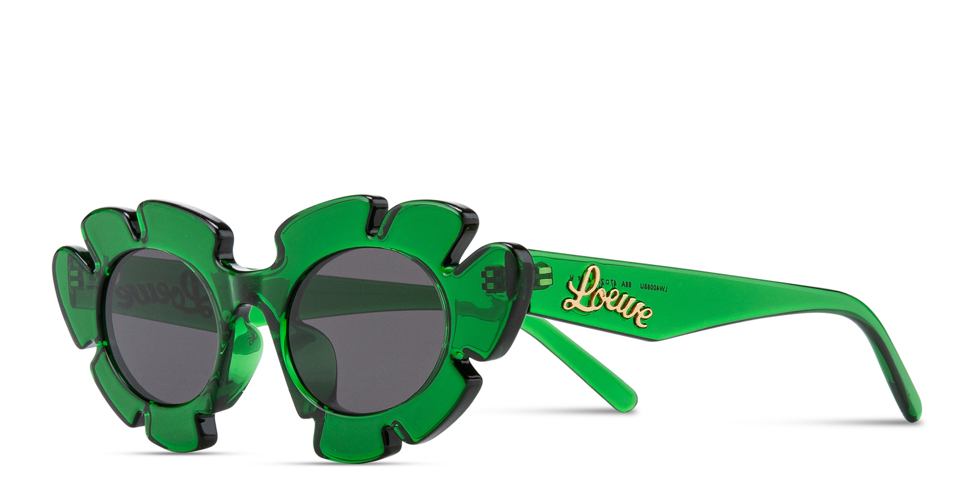 Shop LOEWE Paula's Ibiza Flower Unisex Cat-Eye Sunglasses in Transparent Green online.