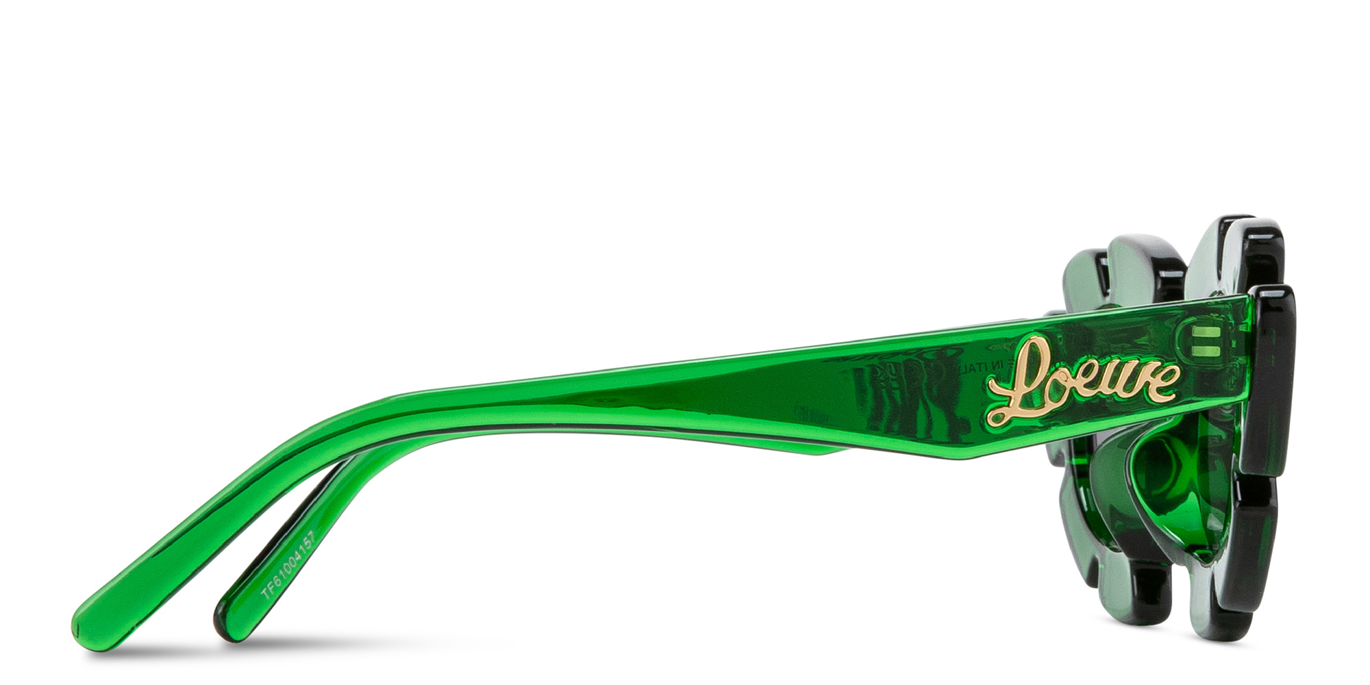 Shop LOEWE Paula's Ibiza Flower Unisex Cat-Eye Sunglasses in Transparent Green online.