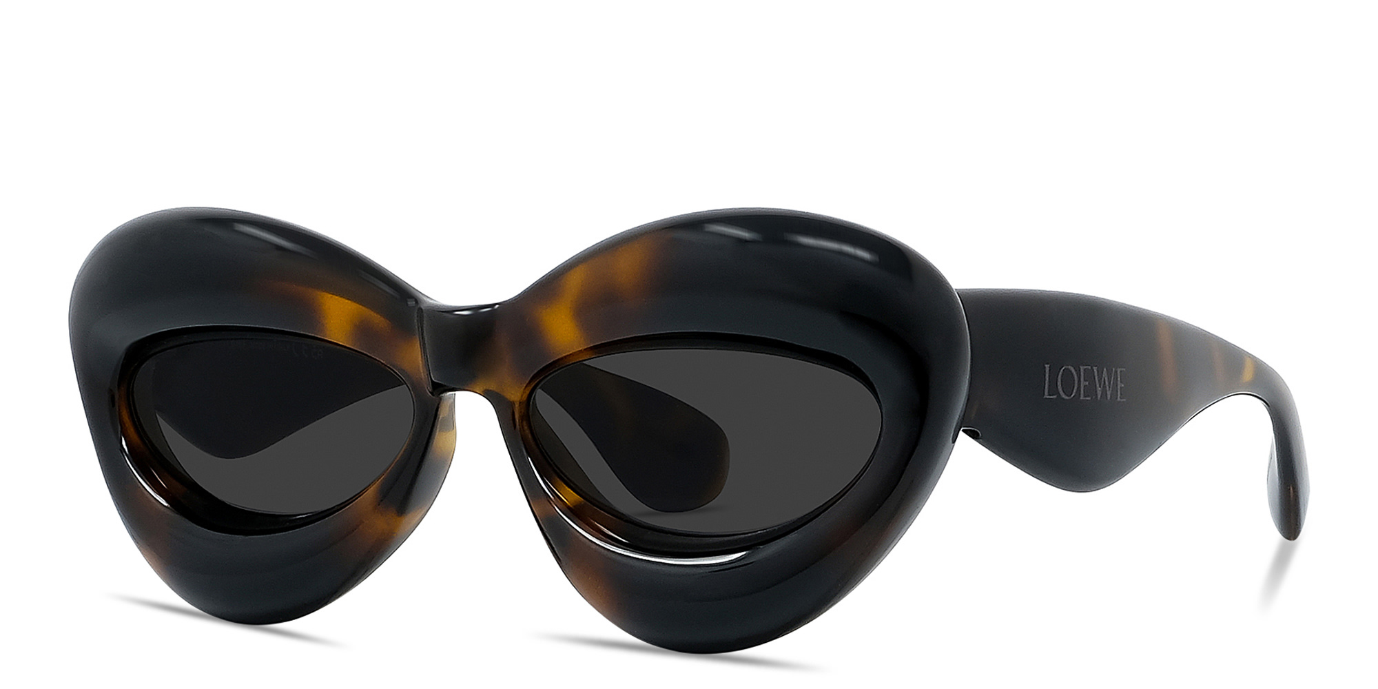 Shop LOEWE Signature Havana Cat-Eye Sunglasses in Dark Havana online.