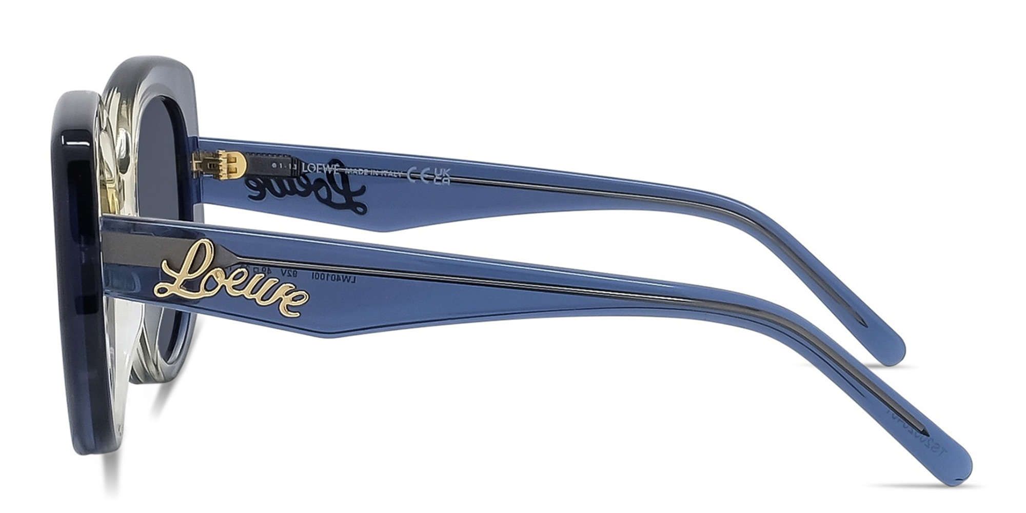 LOEWE Curvy Blue Butterfly Sunglasses in Transparent gradient blue – Product Photo 3