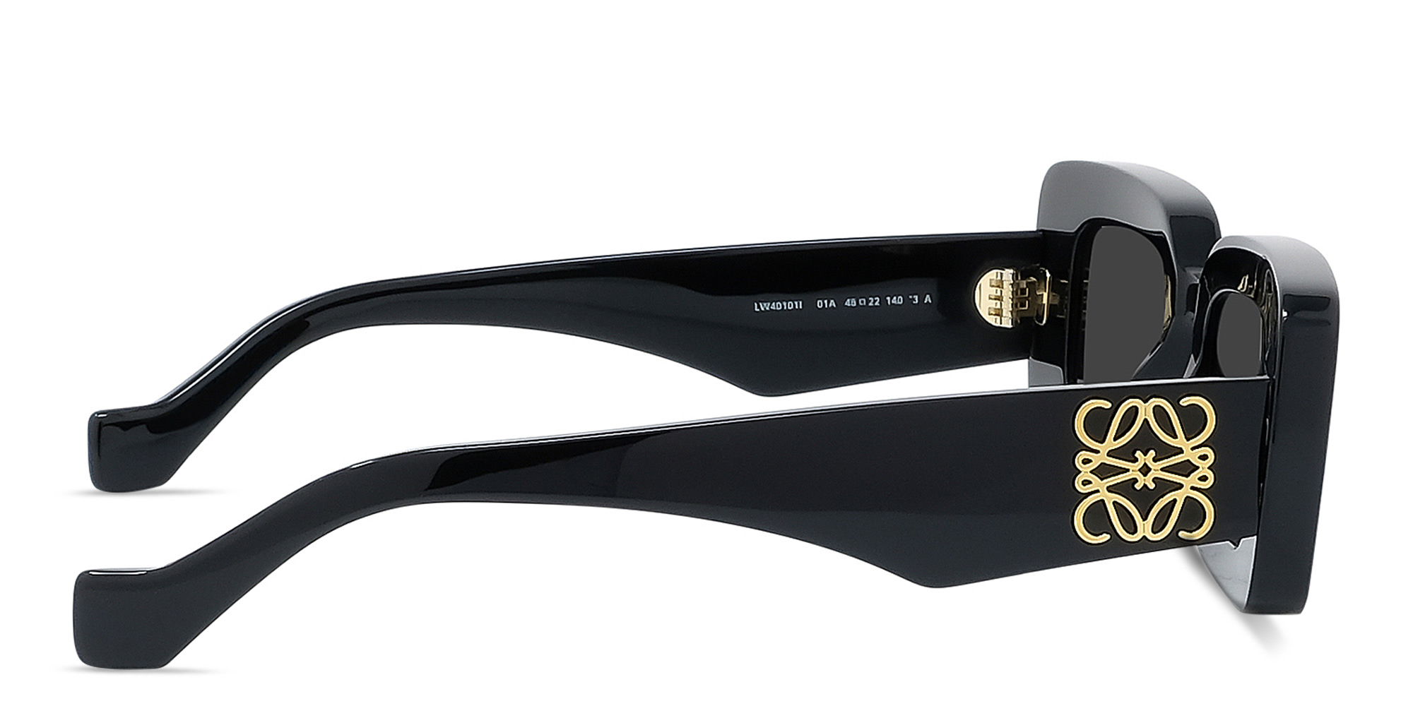 LOEWE Anagram Black Rectangular Sunglasses in Black – Product Photo 3