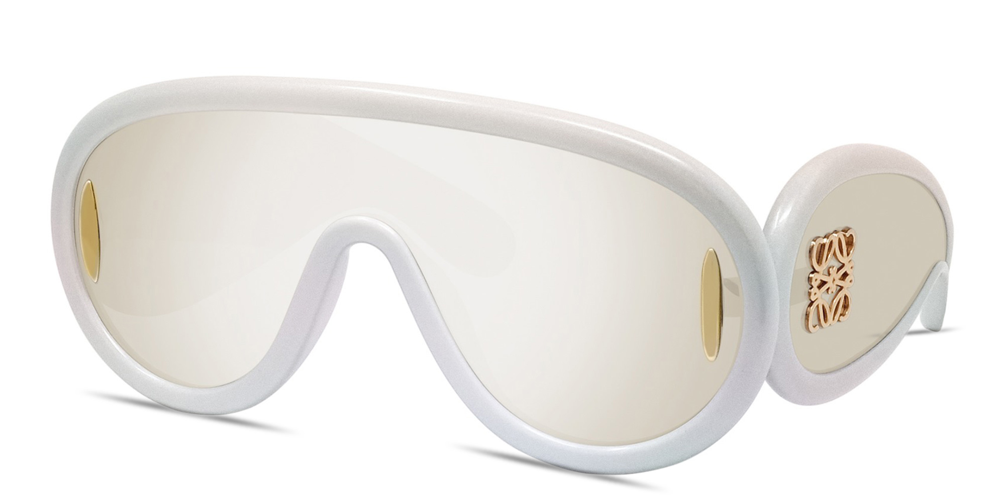 LOEWE Anagram White Mask Sunglasses in Holographic White – Product Photo 2