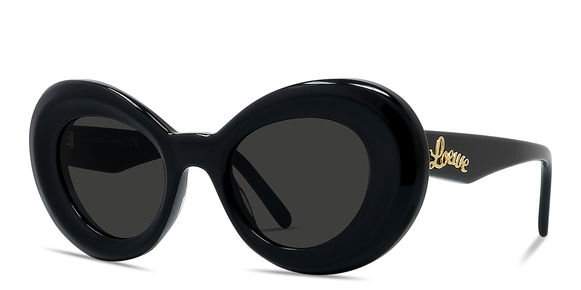 LOEWE Curvy Black Butterfly Sunglasses in Solid Black – Product Photo 2