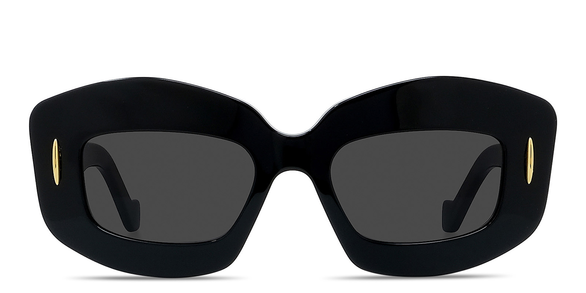 LOEWE Anagram Black Rectangular Sunglasses in Solid Black – Product Photo 1
