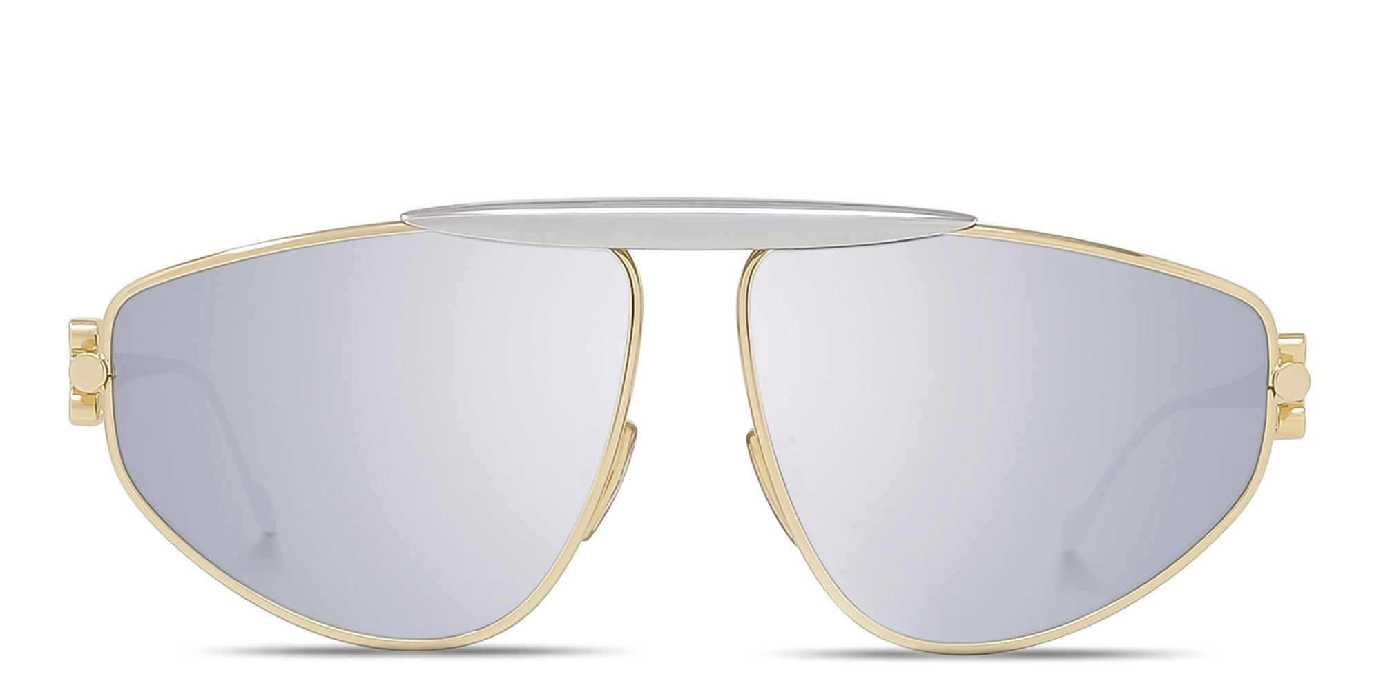 Shop LOEWE Anagram Yellow Pilot Sunglasses in Gold online.