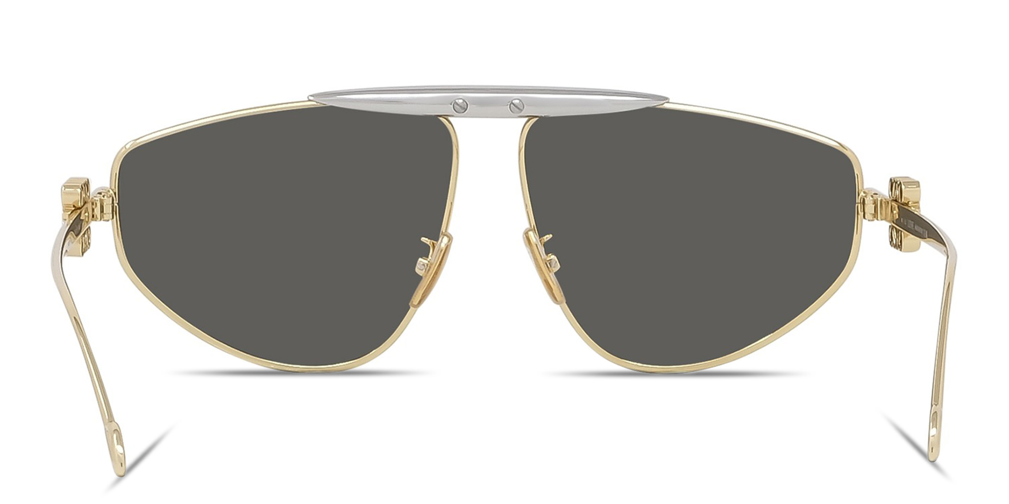 Shop LOEWE Anagram Yellow Pilot Sunglasses in Gold online.