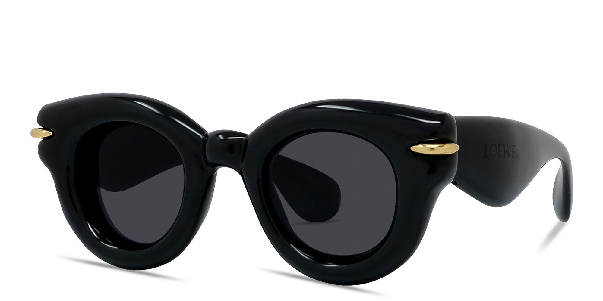 LOEWE Signature Black Pantos Sunglasses in Solid Black – Product Photo 2