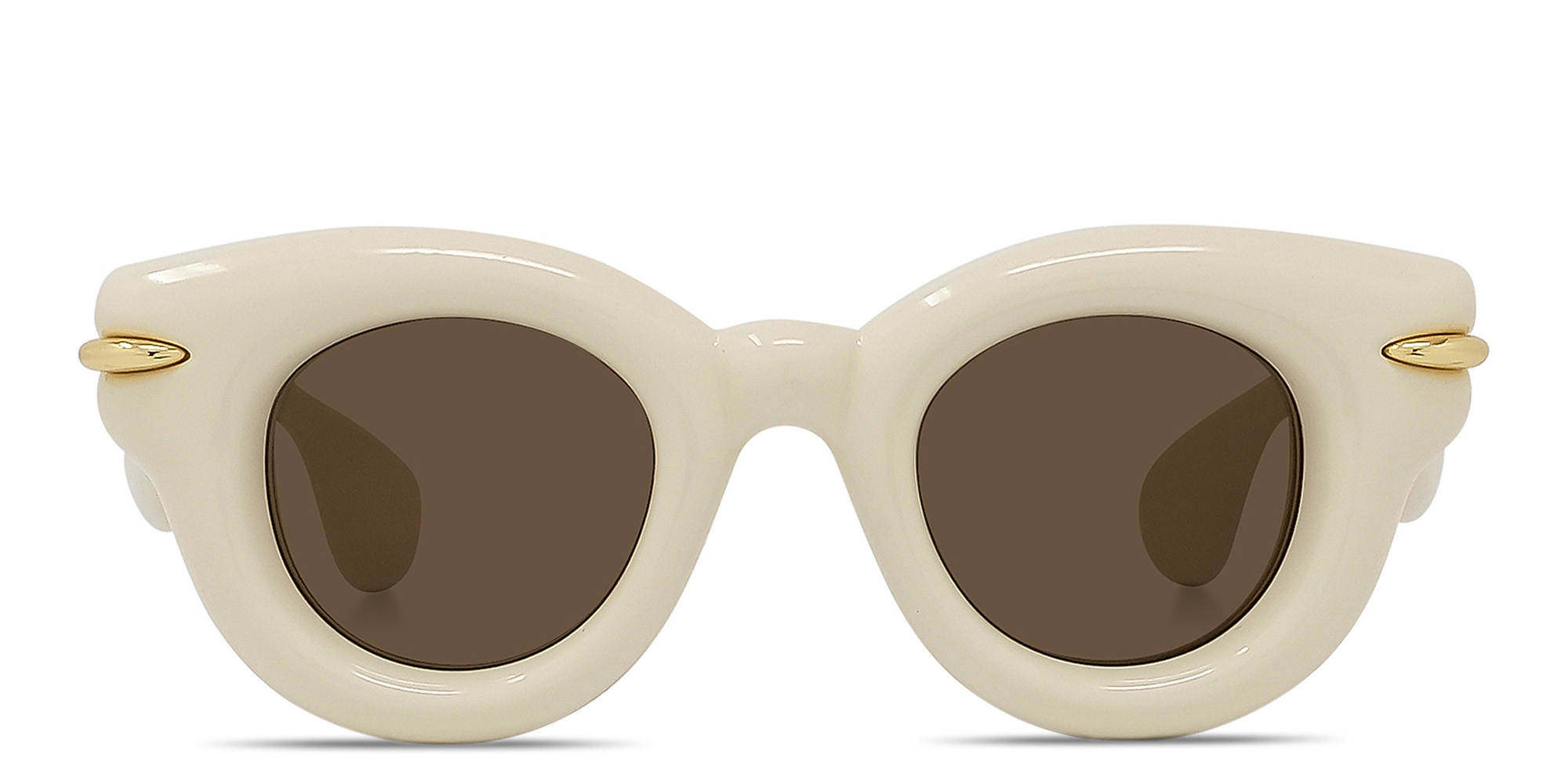 LOEWE Signature Brown Pantos Sunglasses in Solid Cream – Product Photo 1