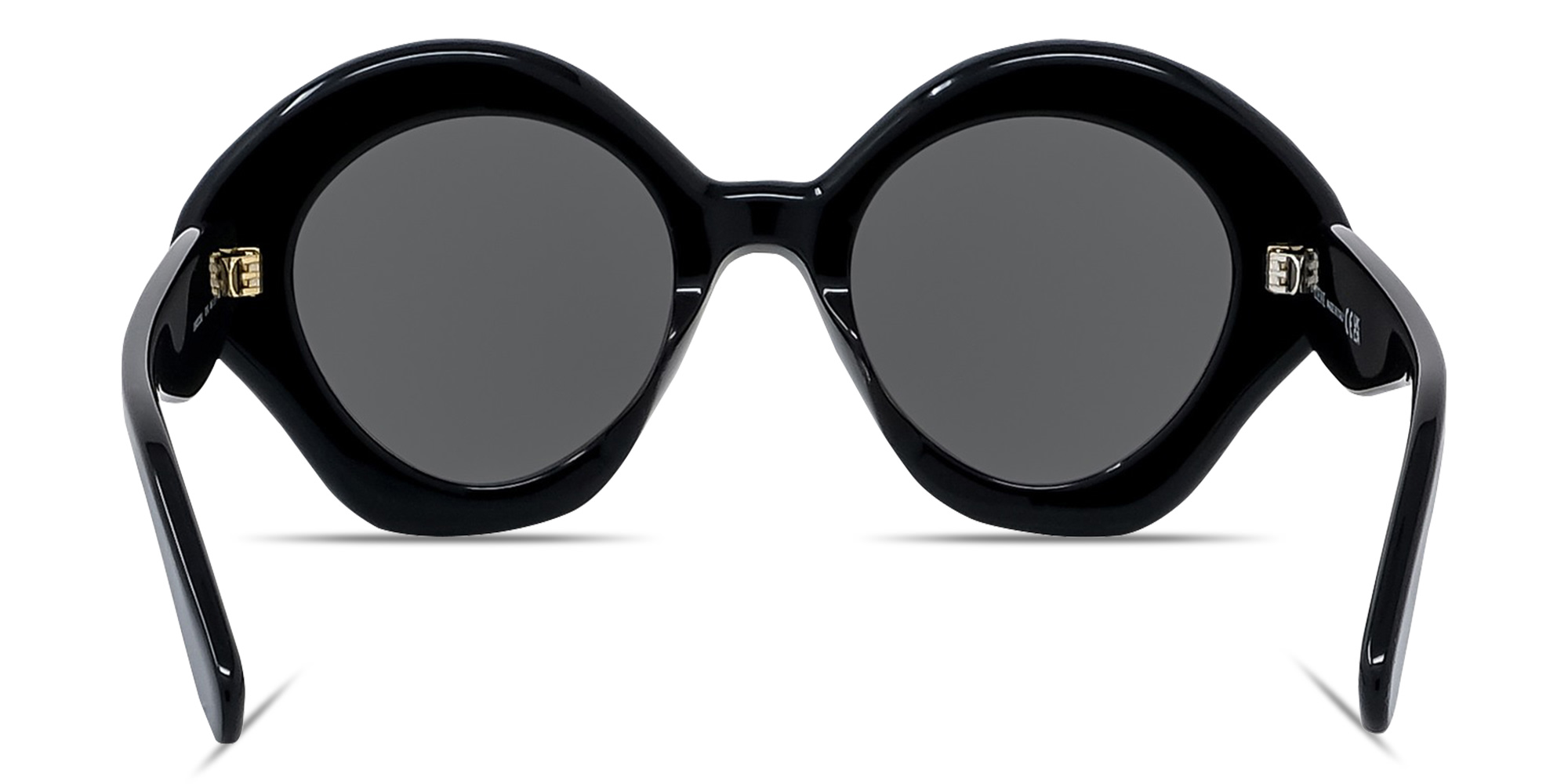 Shop LOEWE Curvy Black Irregular Sunglasses in Black online.