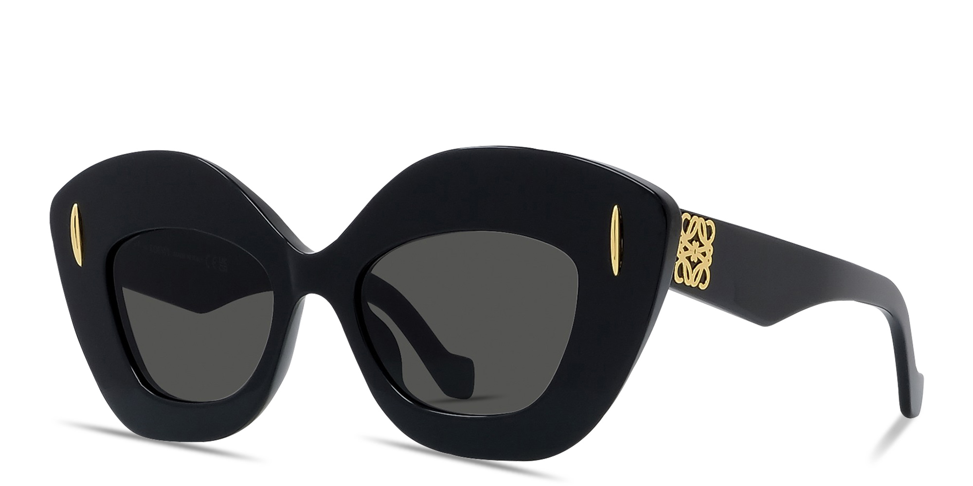 LOEWE Anagram Black Cat-Eye Sunglasses in Shiny Black – Product Photo 2