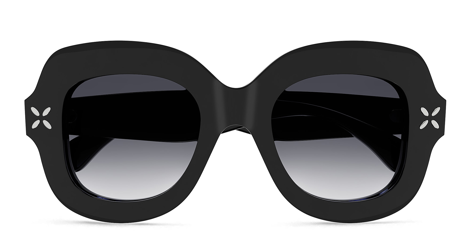 ALAIA Petal-Embellished Oversized Square Sunglasses in Black – Product Photo 1