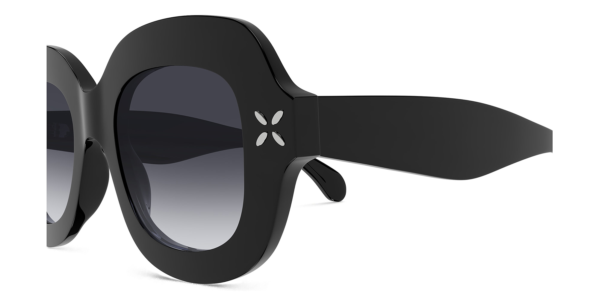 ALAIA Petal-Embellished Oversized Square Sunglasses in Black – Product Photo 3