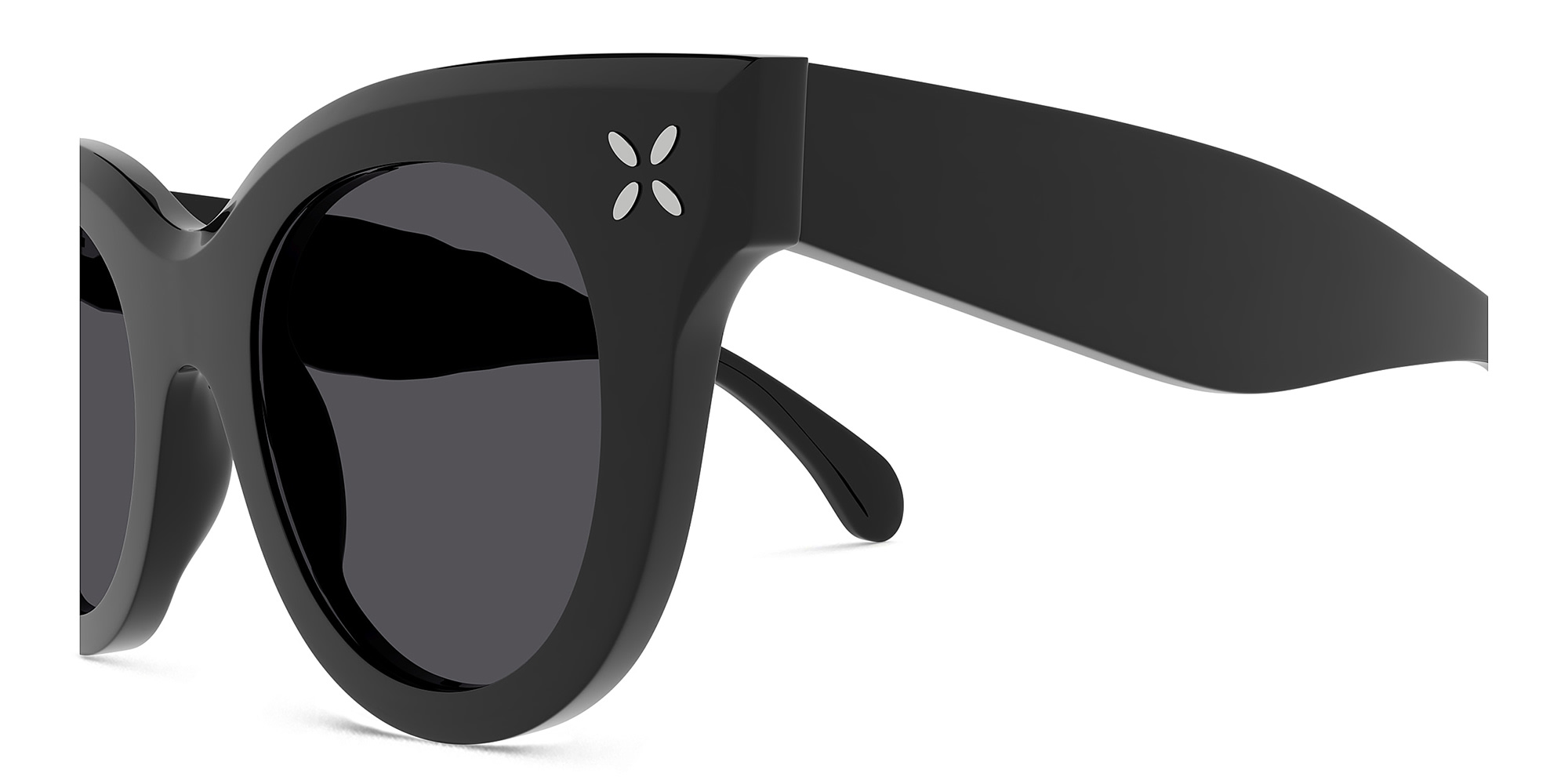 ALAIA Petal-Embellished Cat-Eye Sunglasses in Black – Product Photo 3