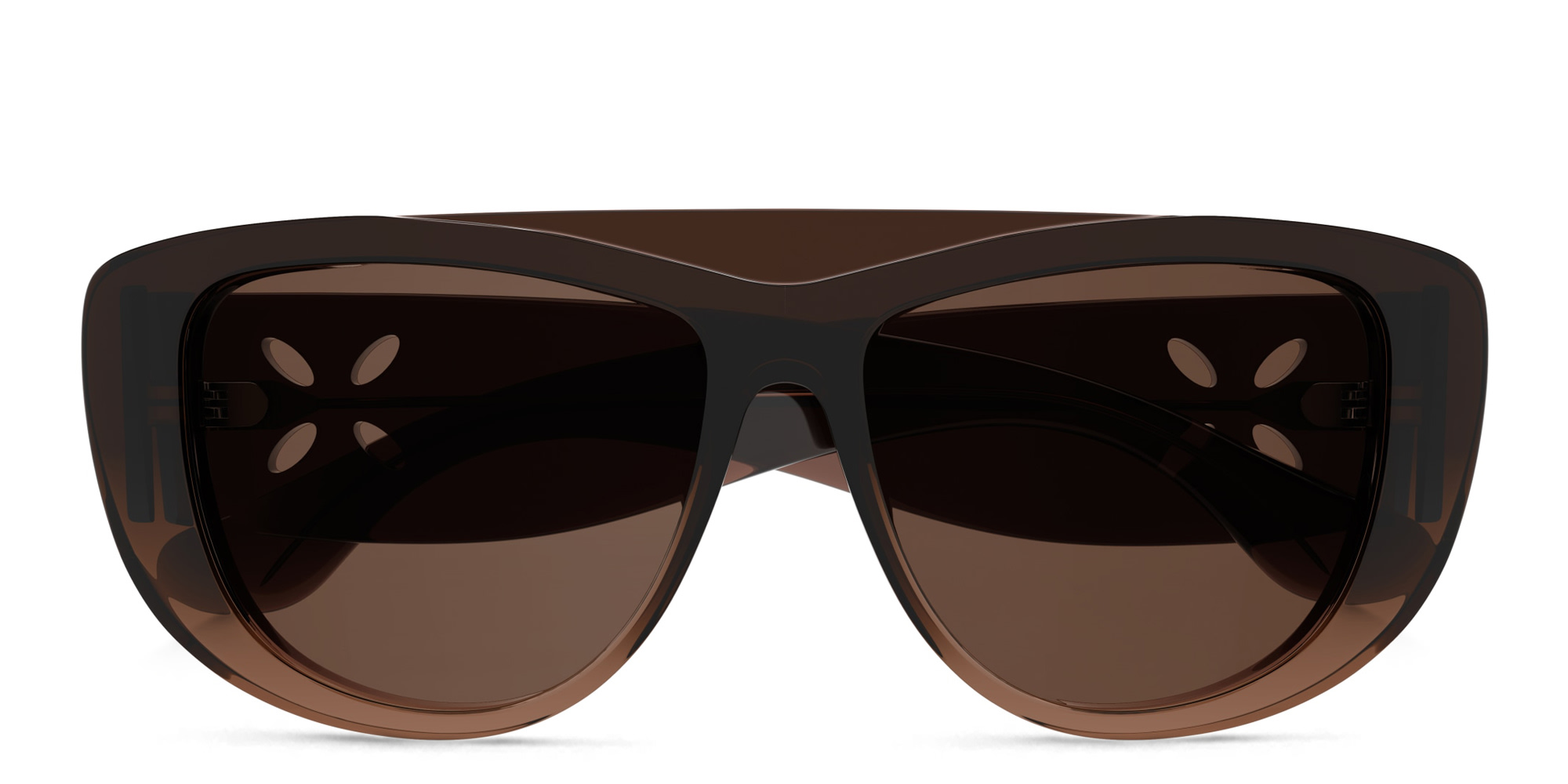 Shop ALAIA Petal Cut-Out Cat-Eye Sunglasses in Brown online.
