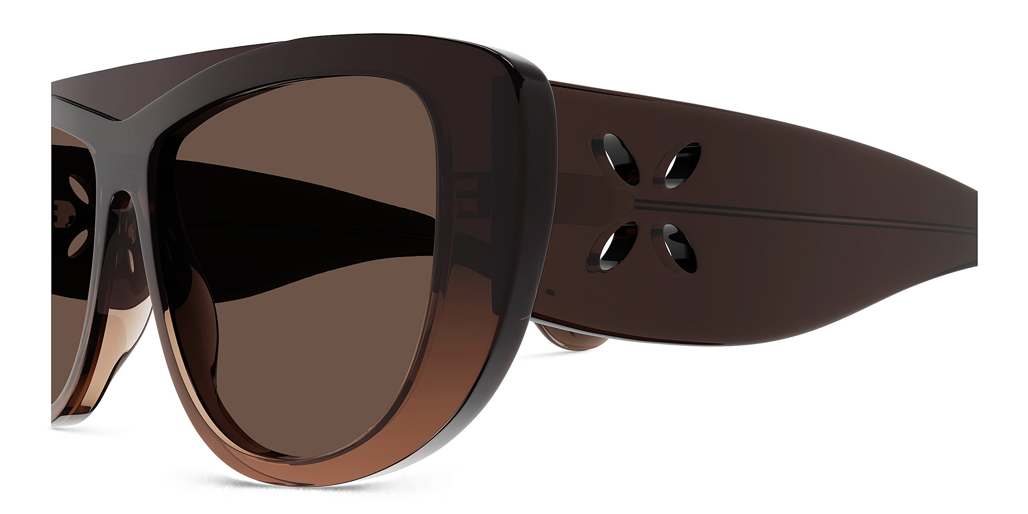 Shop ALAIA Petal Cut-Out Cat-Eye Sunglasses in Brown online.