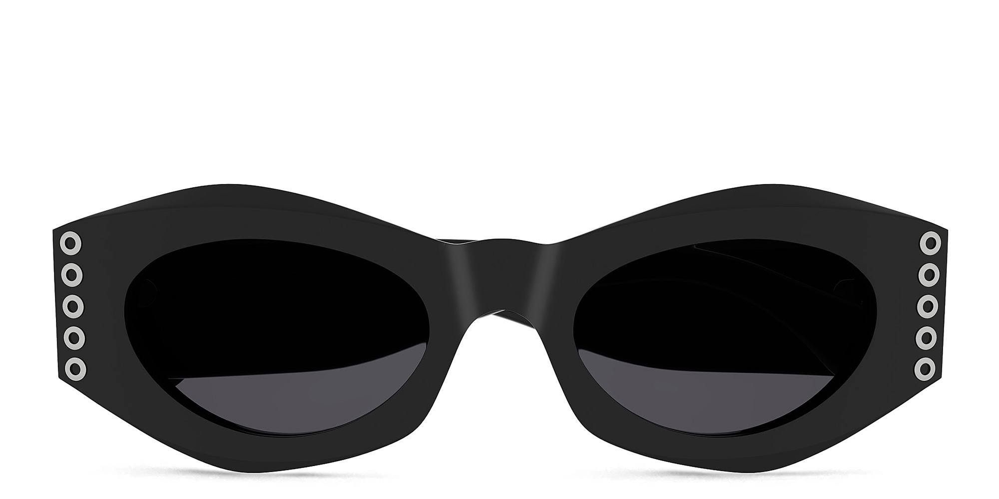 Shop ALAIA Eyelet-Embellished Cat-Eye Sunglasses in Black online.