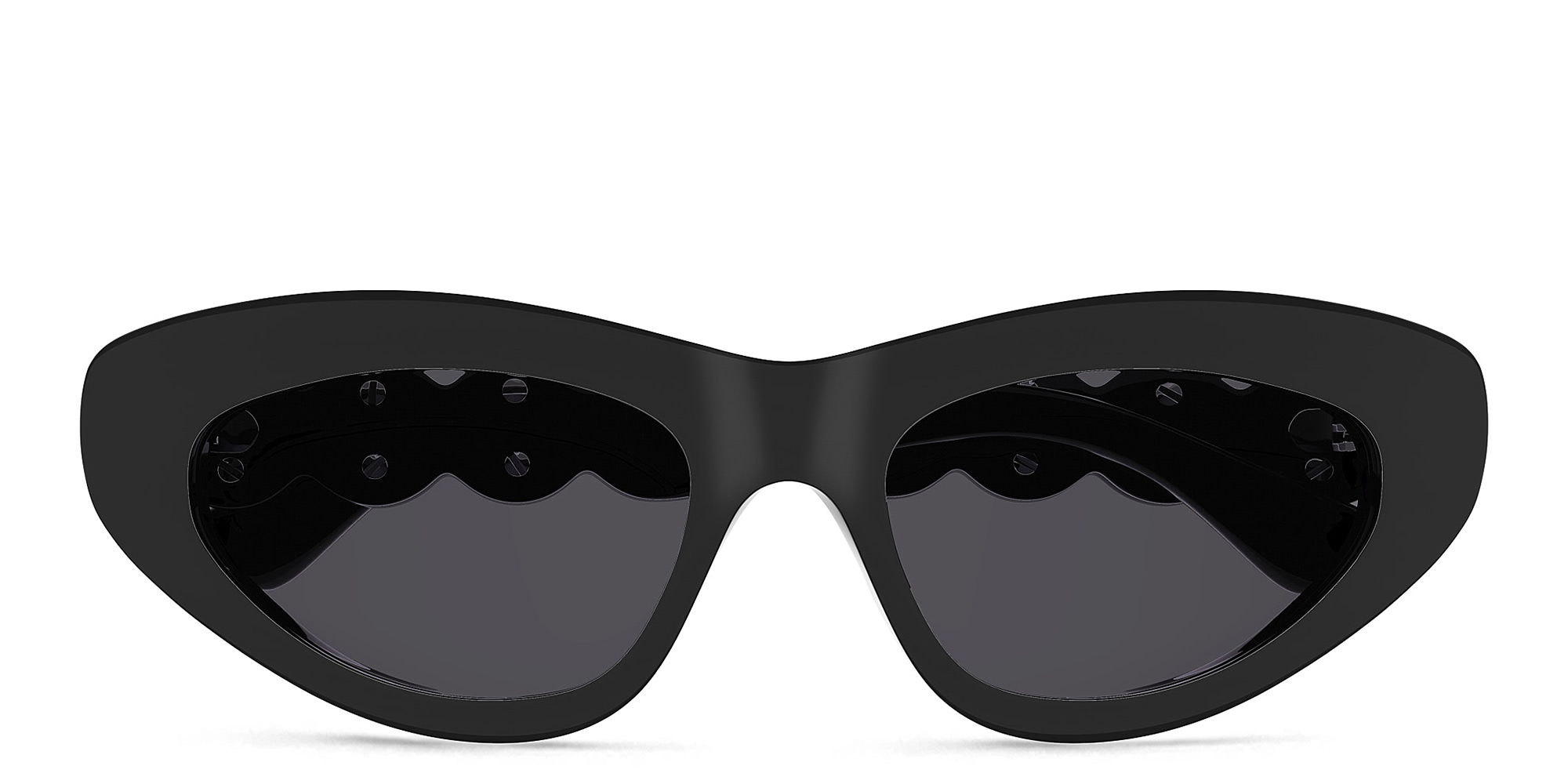 ALAIA Scalloped Cat-Eye Sunglasses in Black – Product Photo 1