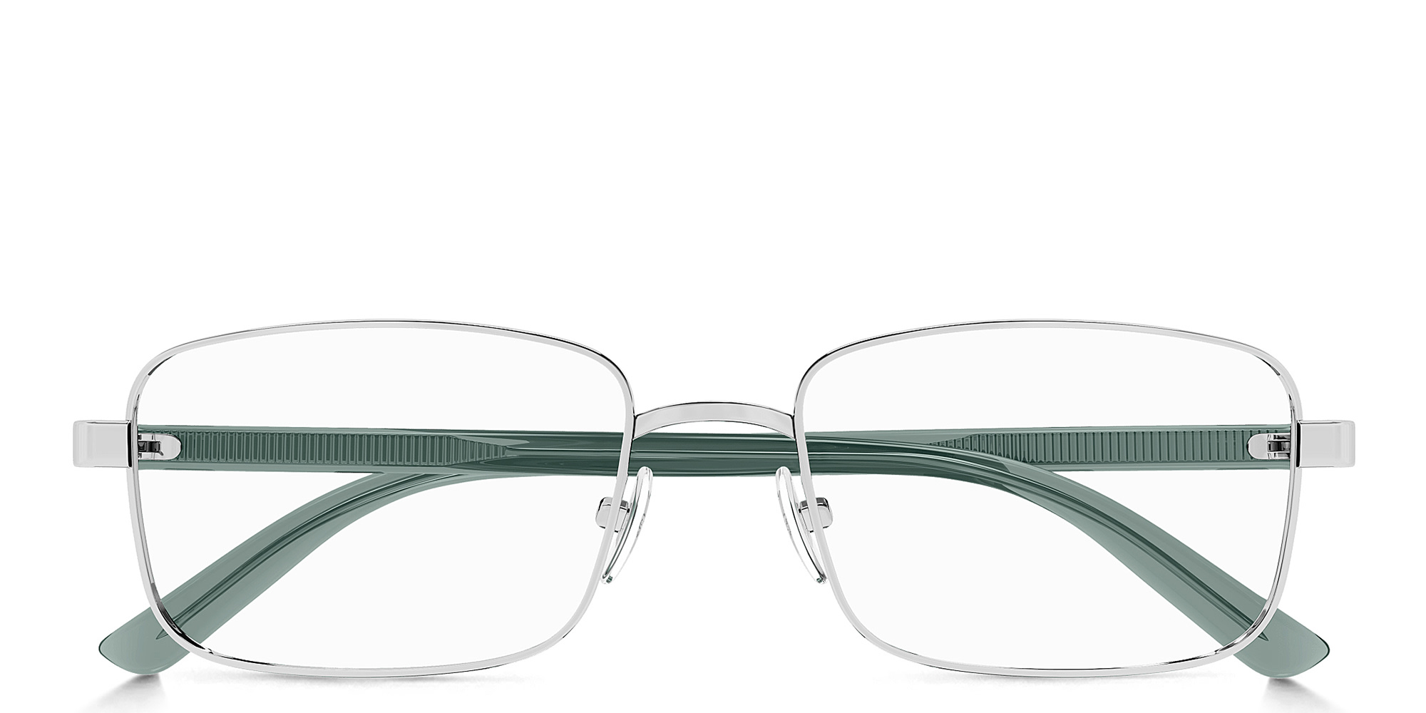 نظارات طبية جي جي لاين بإطار مستطيل واسع من غوتشي بلون فضي - صورة المنتج 1